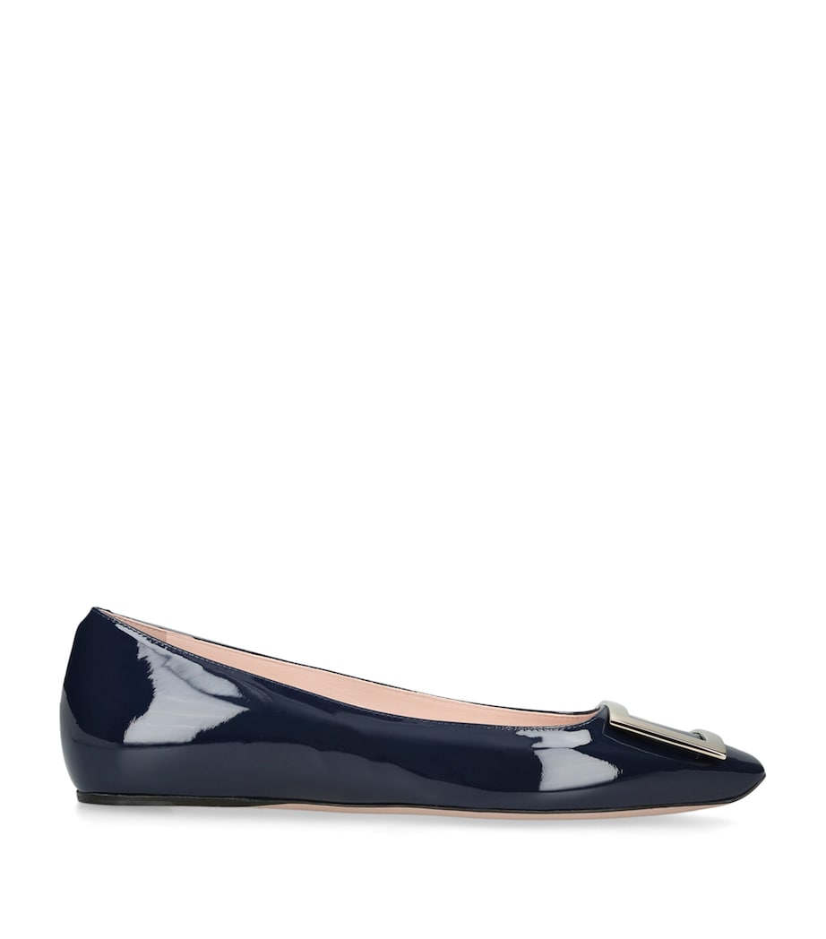 Roger Vivier Patent Quadrata Trompette Ballet Flats Navy Image 1