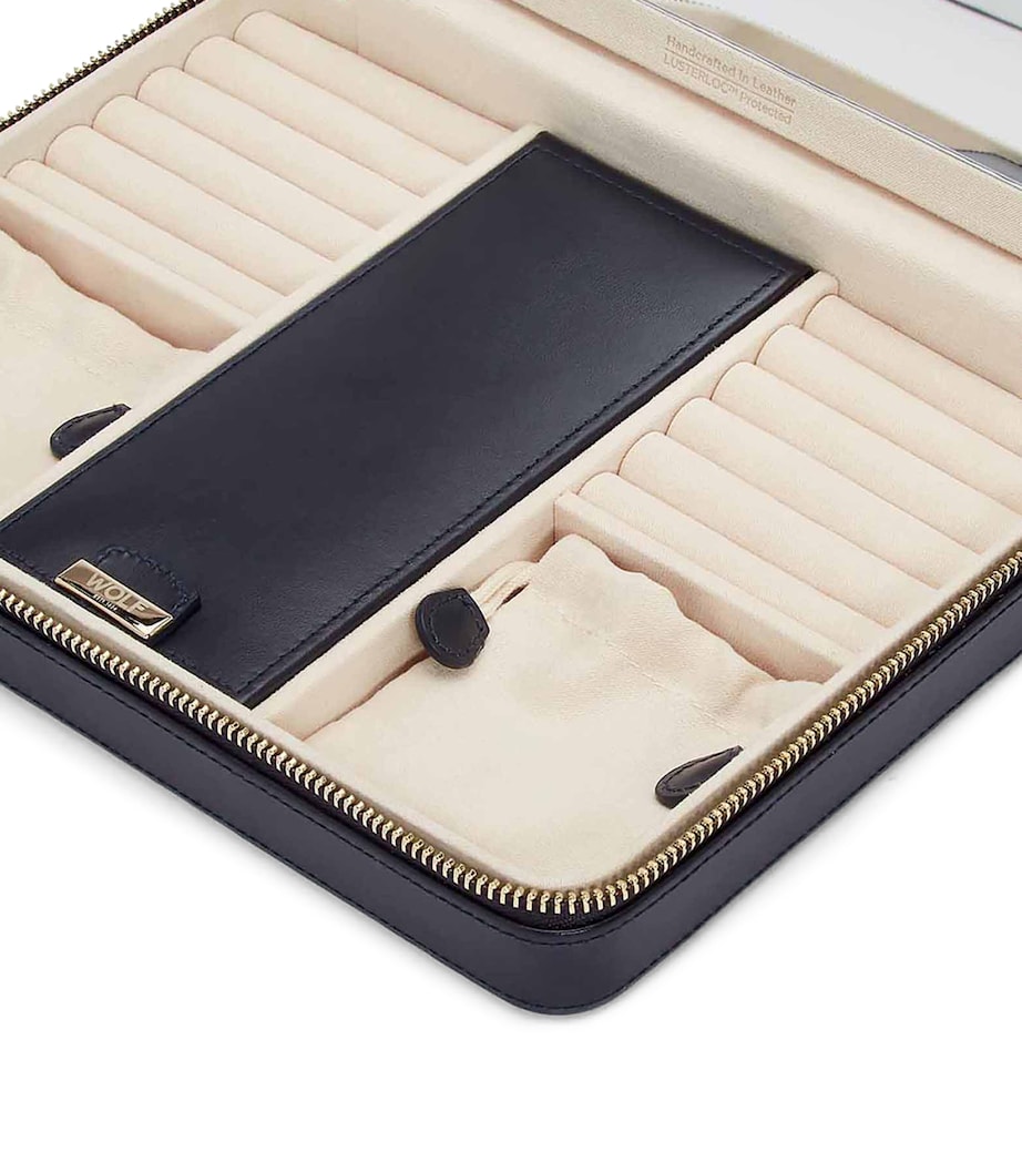 Large Leather Maria Jewellery Case NAVY Image 5