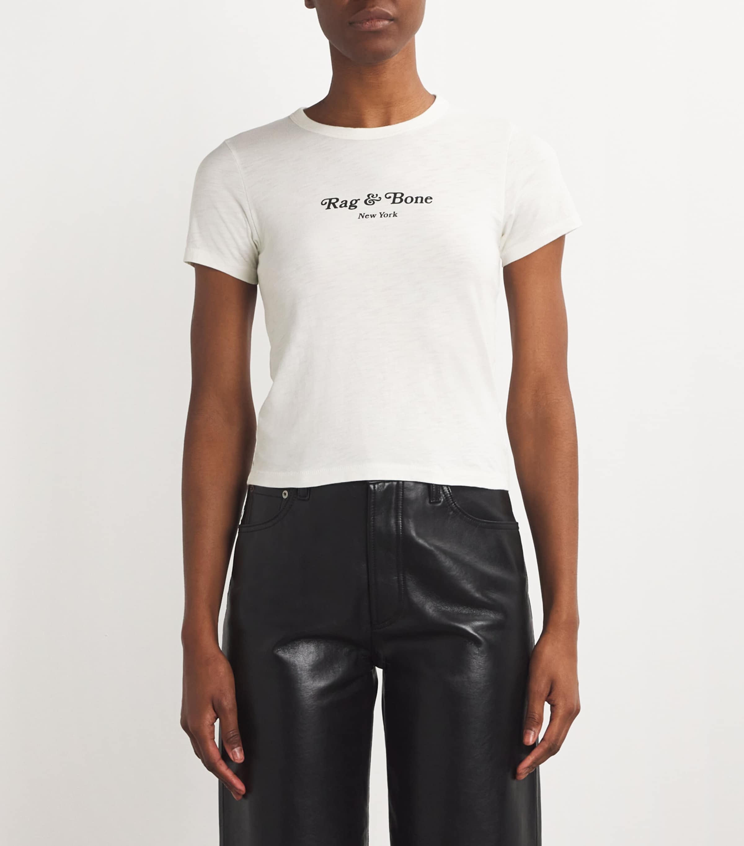 Pima Cotton Mini Script T-Shirt IVORYMULT Image 3