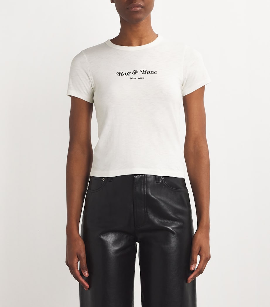 Pima Cotton Mini Script T-Shirt IVORYMULT Image 3