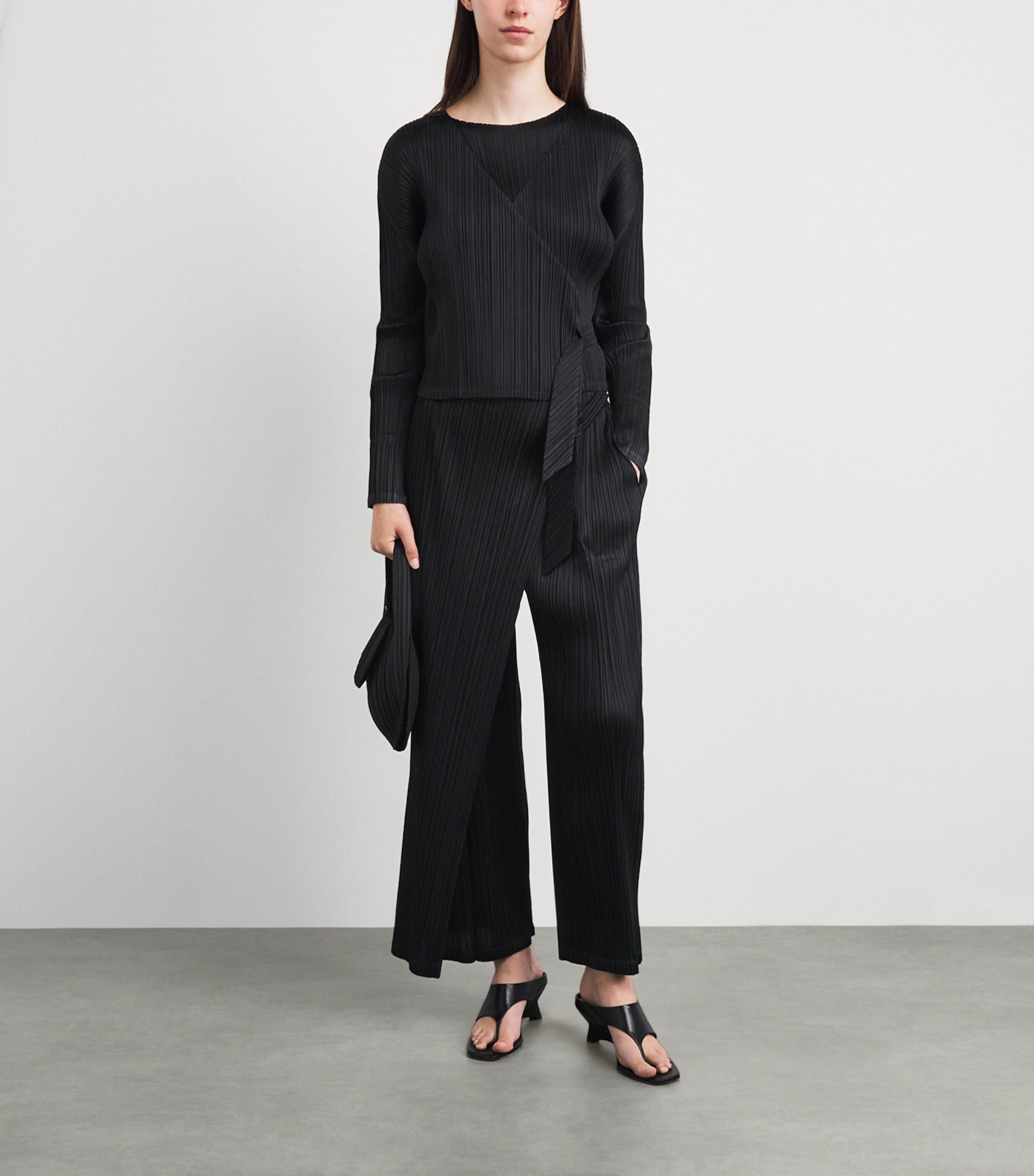 Pleats Please Issey Miyake Womens Façade Trousers Black Image 2