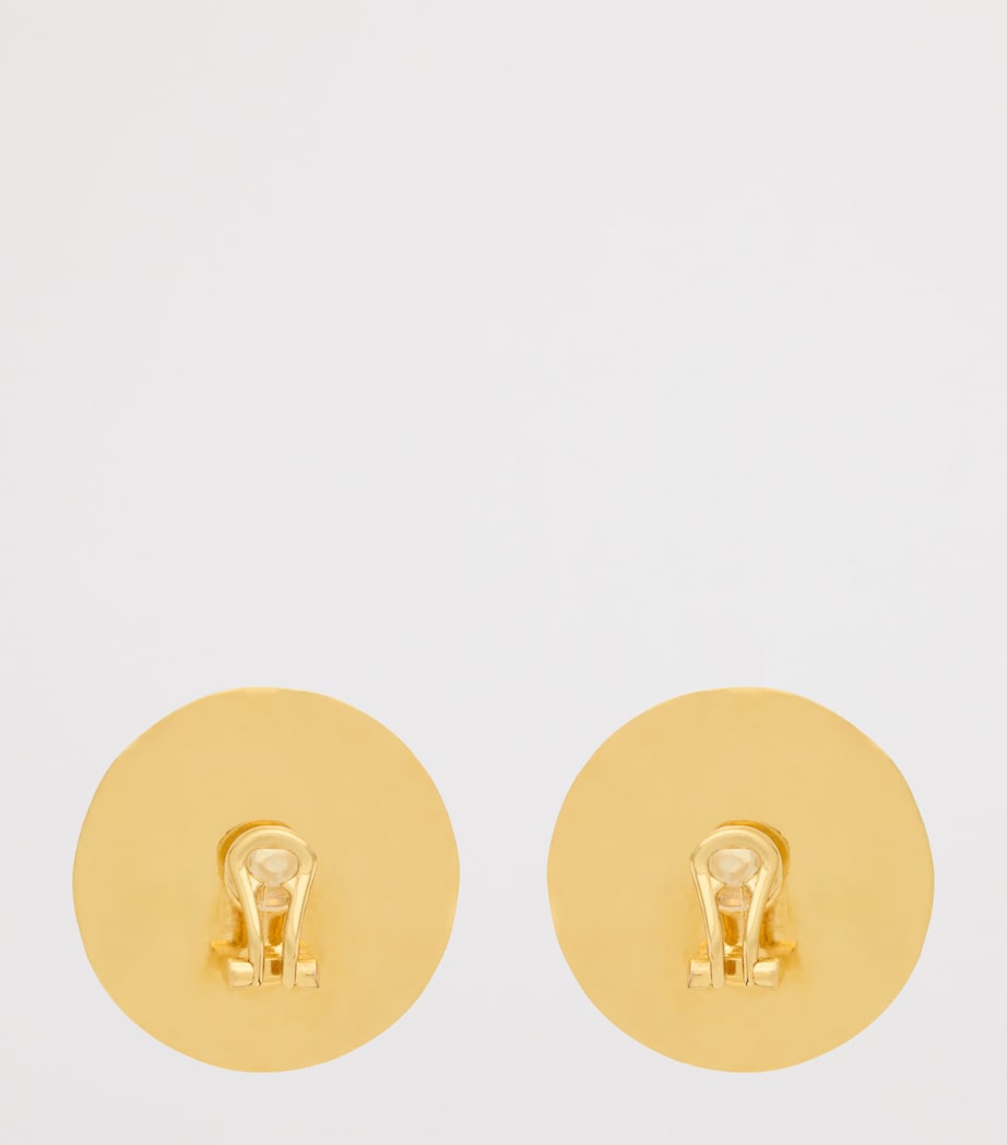 Saint Laurent Ceramic and Cabochon Earrings Image 4