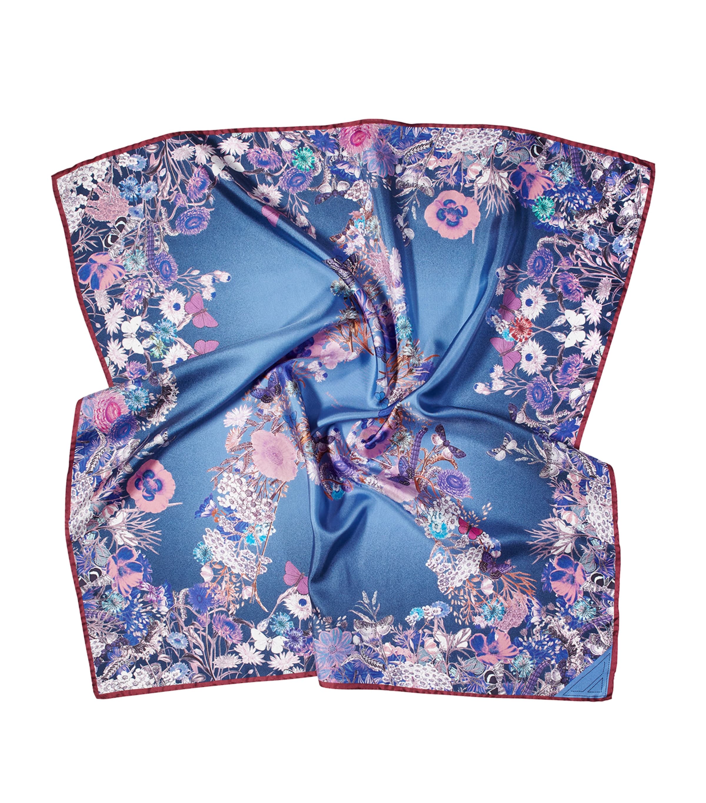 Silk Floral Scarf MIDNIGHT BLUE Image 2