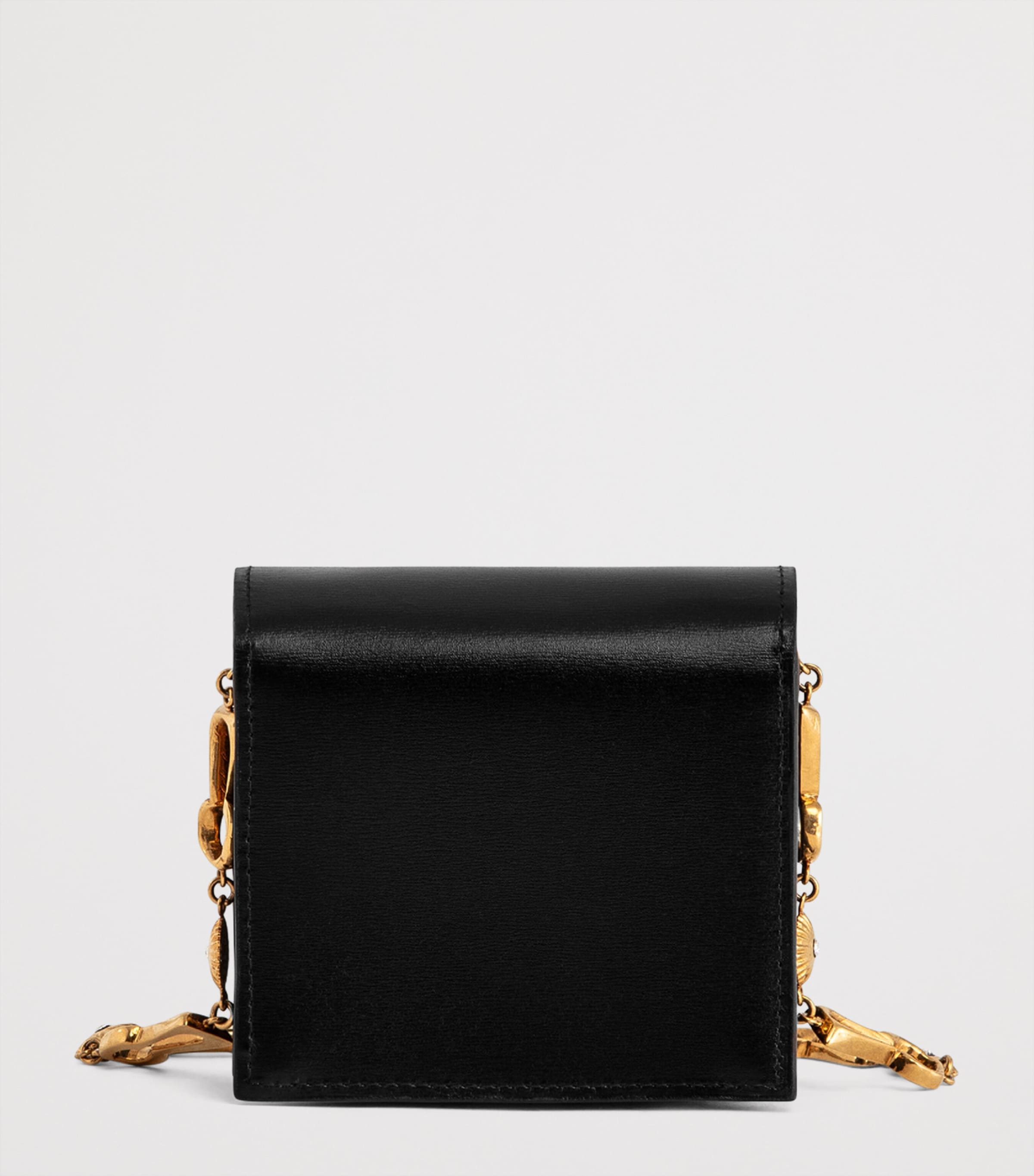Schiaparelli Mini Leather Keyhole Clutch Bag Black Image 4