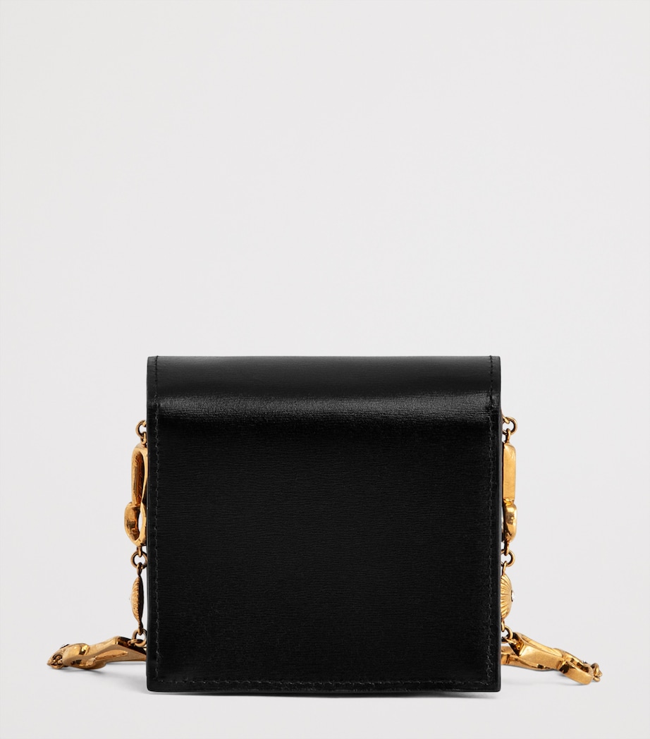 Schiaparelli Mini Leather Keyhole Clutch Bag Black Image 4