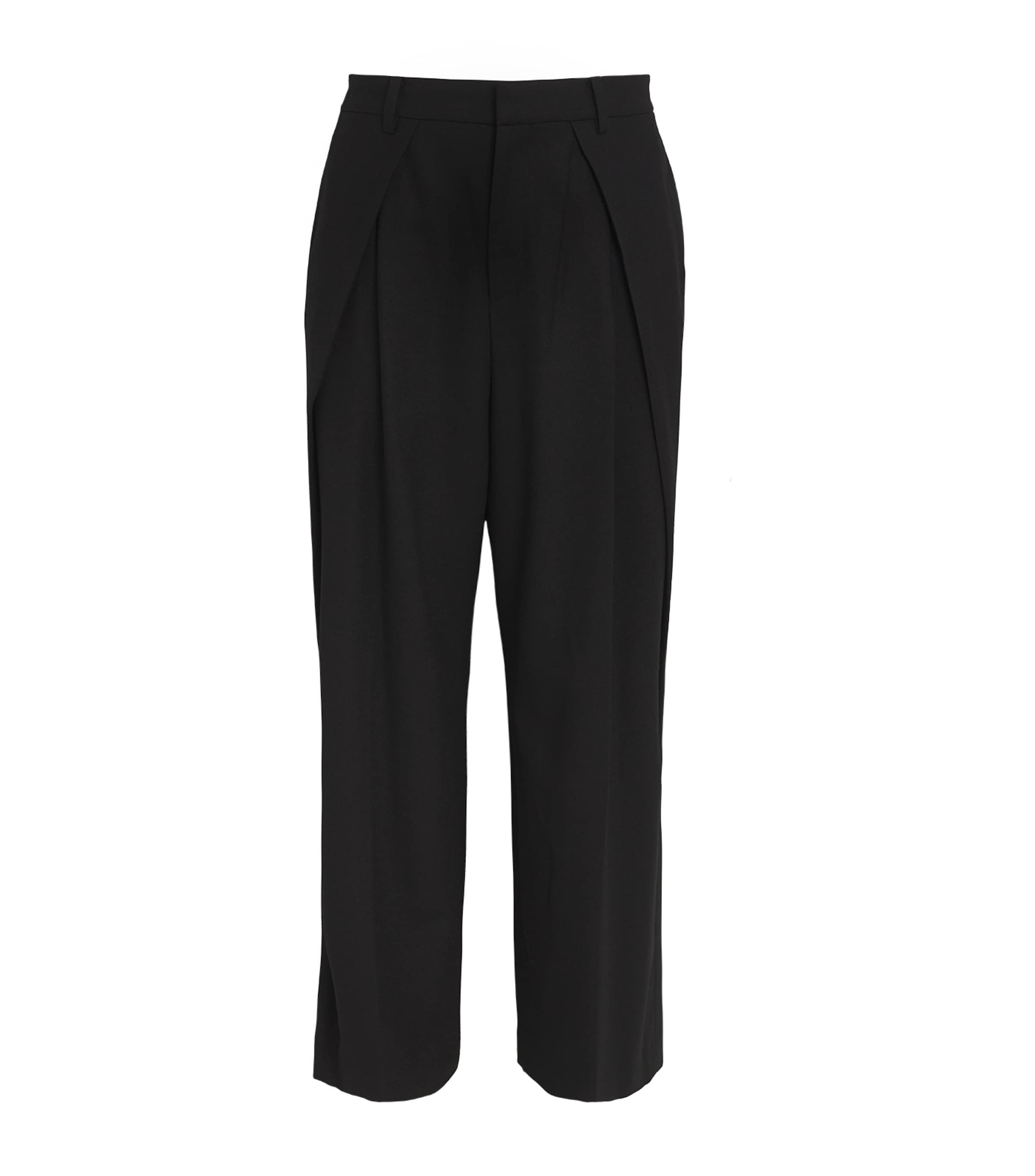 Juunj Wool Wide-leg Trousers In Black