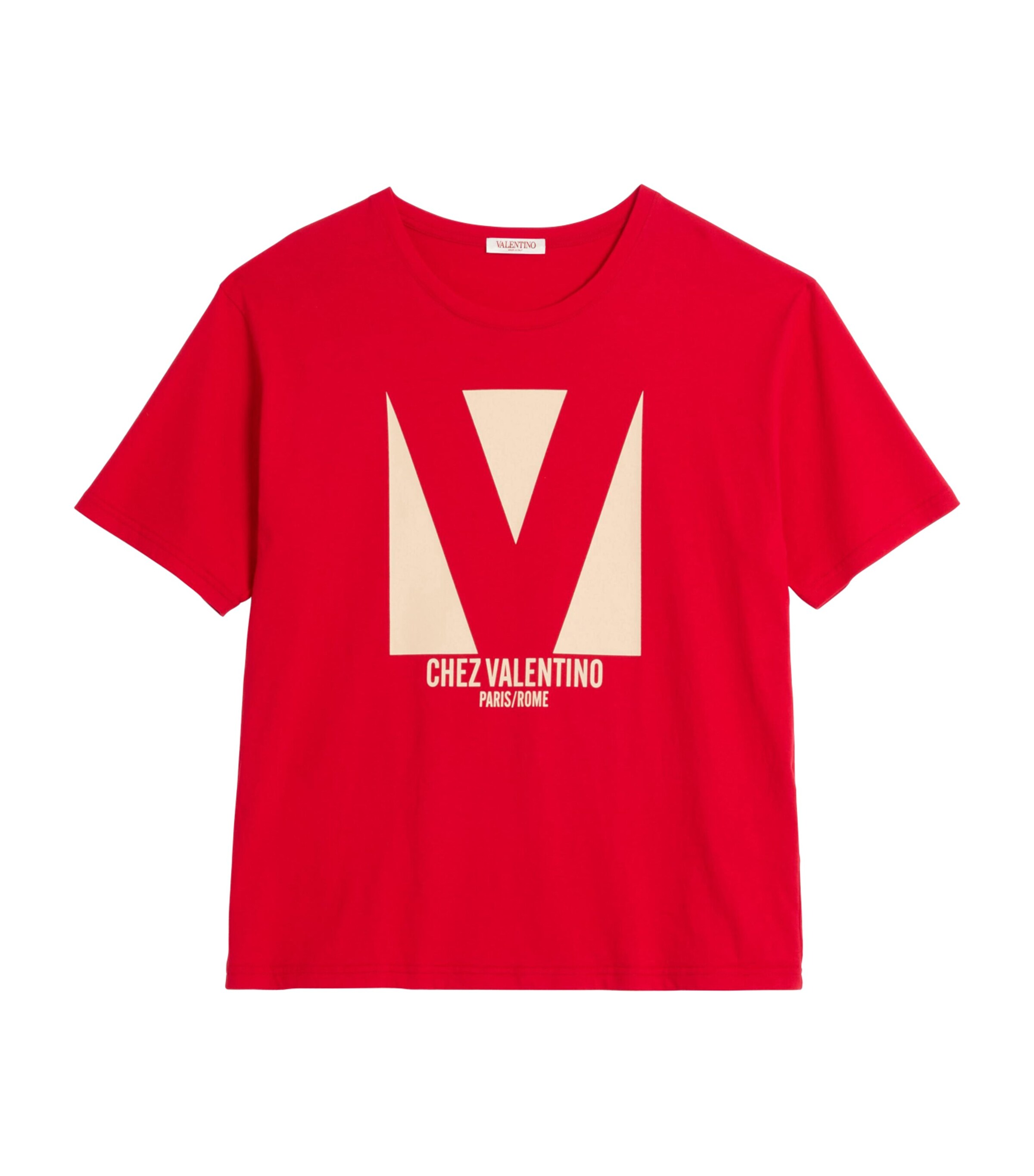 Valentino Crewneck Graphic Print T-shirt Logo In Blue