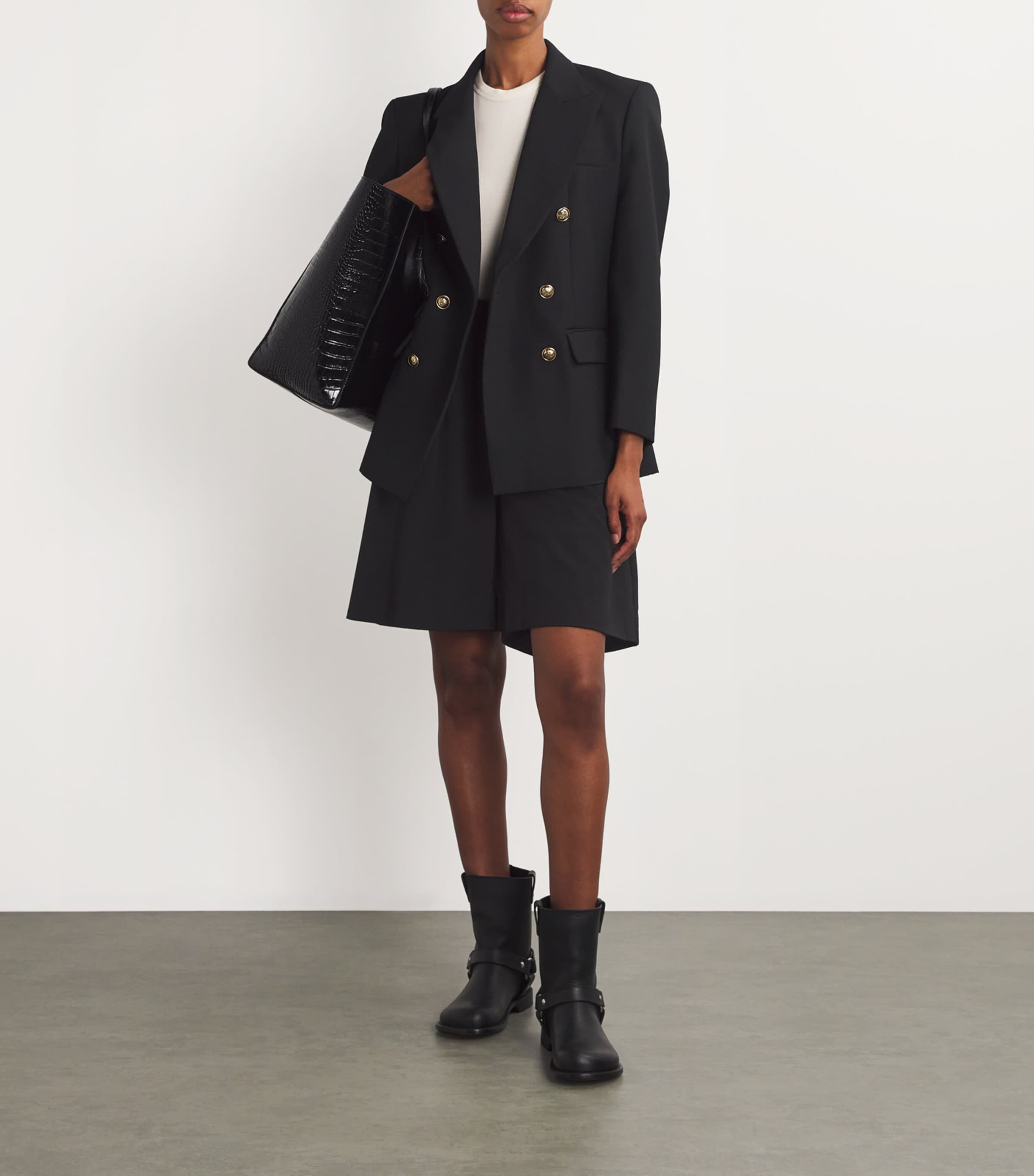 Virgin Wool-Blend Blazer BLACK Image 2