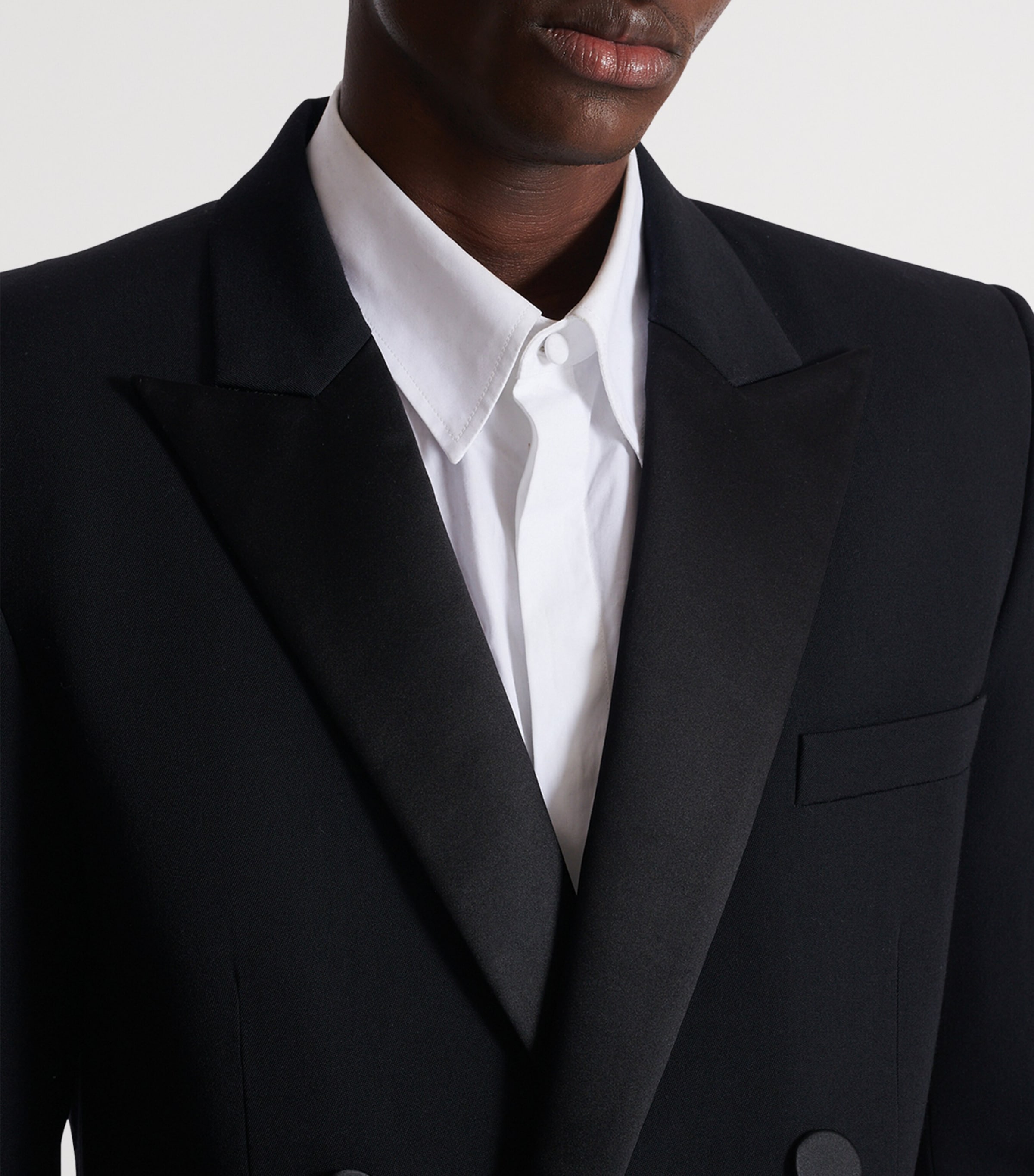Wool-Satin Double-Breasted Blazer EAP NOIR/NOIR Image 7