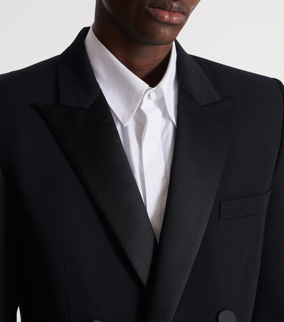 Wool-Satin Double-Breasted Blazer EAP NOIR/NOIR Image 7