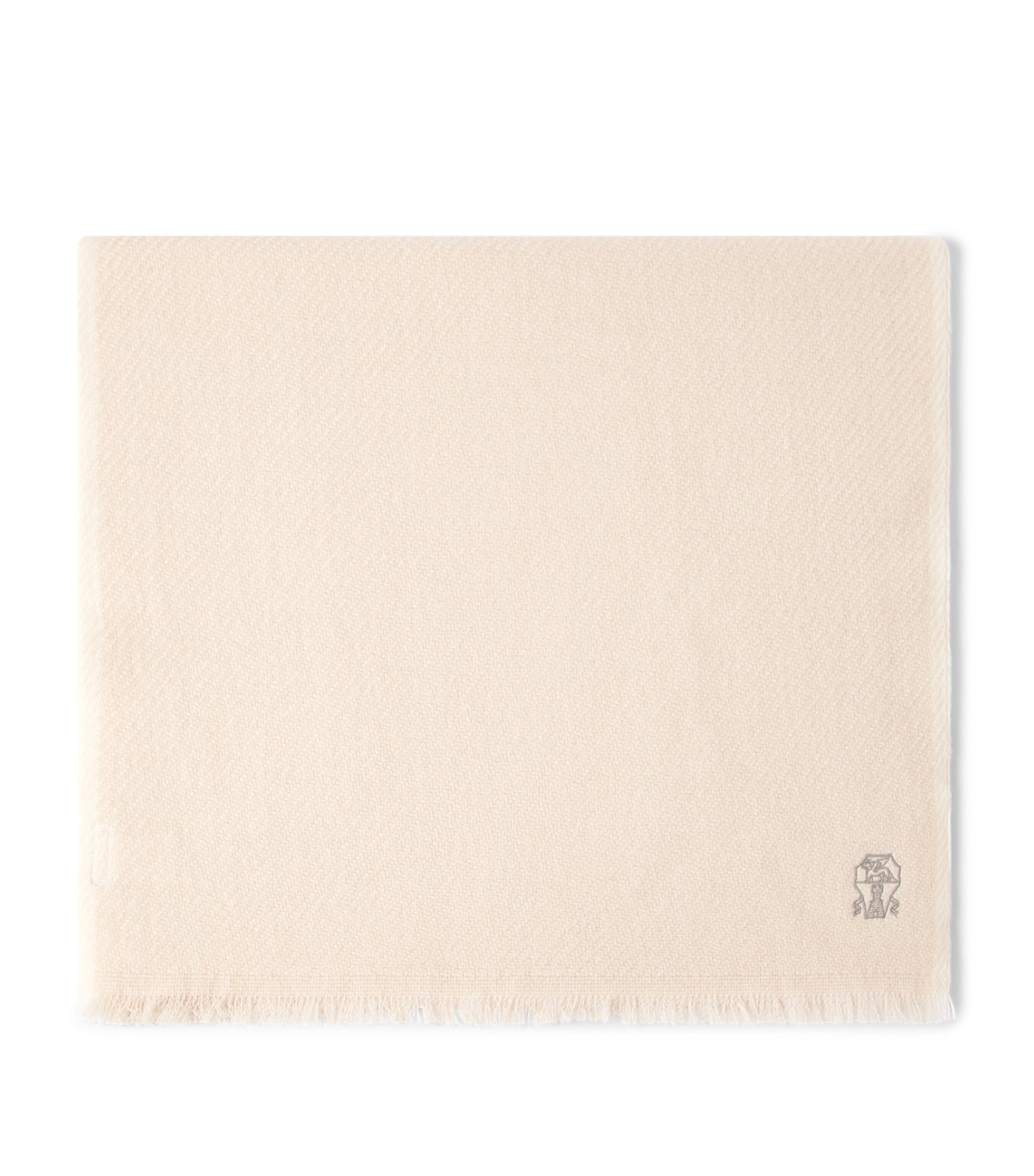 Brunello Cucinelli Cashmere Diagonal Scarf In Beige