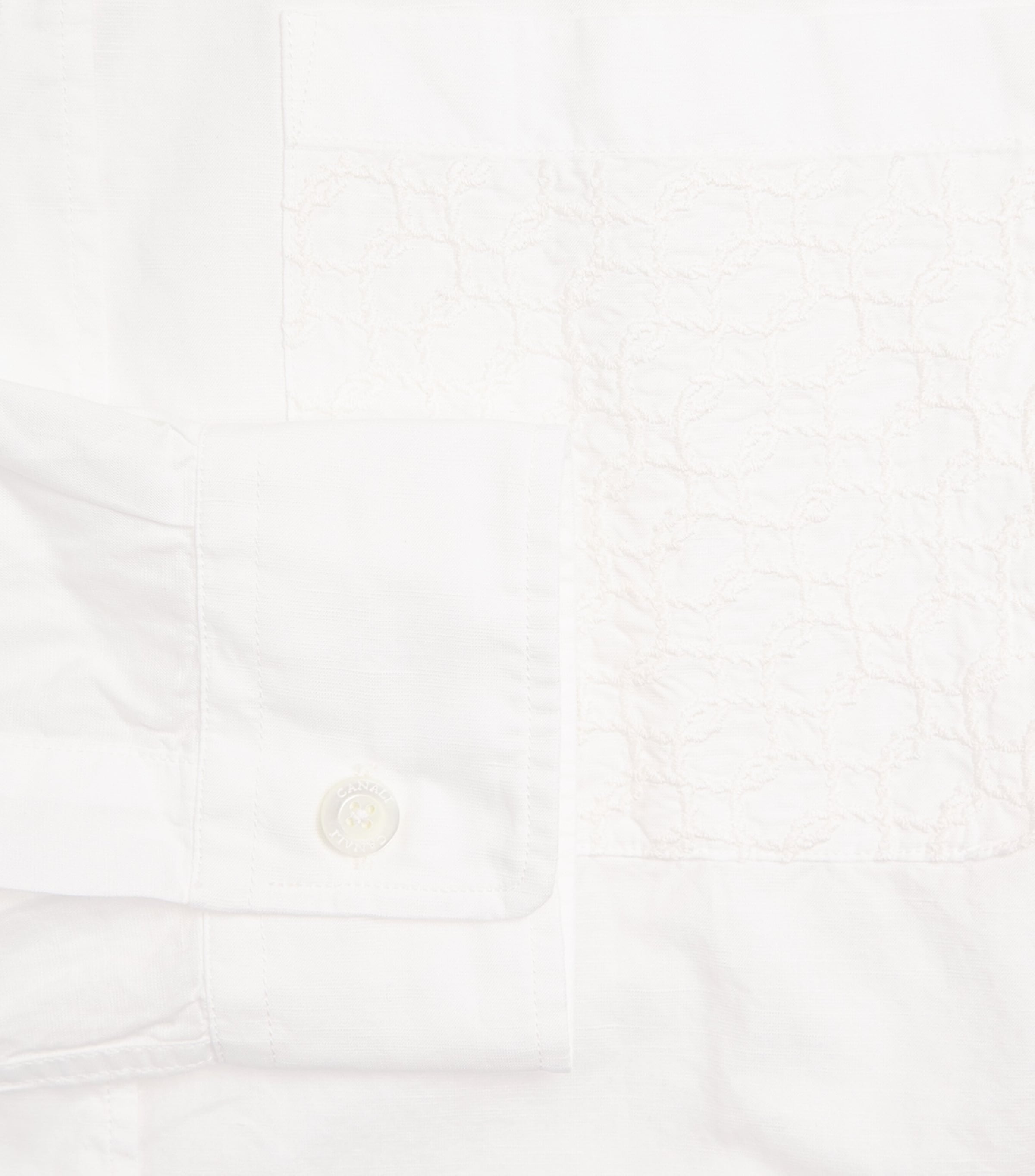 Canali Mens Linen-Cotton Embroidered Shirt Image 6