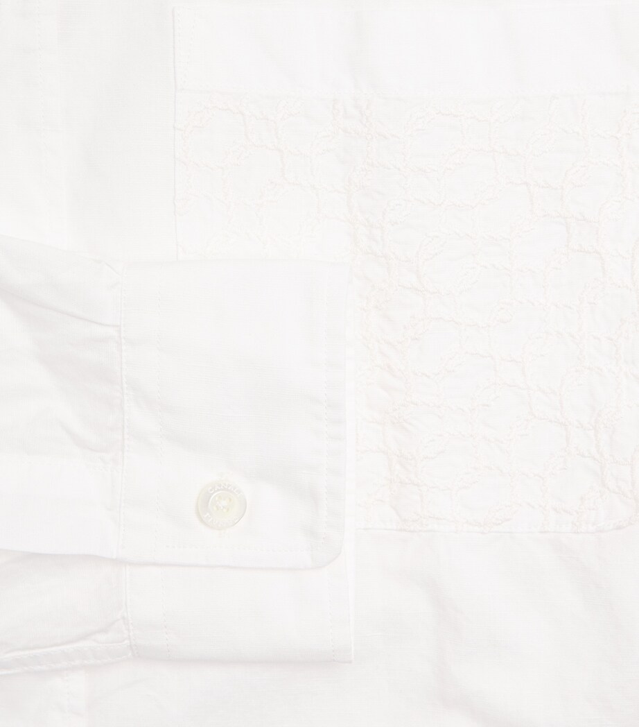 Canali Mens Linen-Cotton Embroidered Shirt Image 6