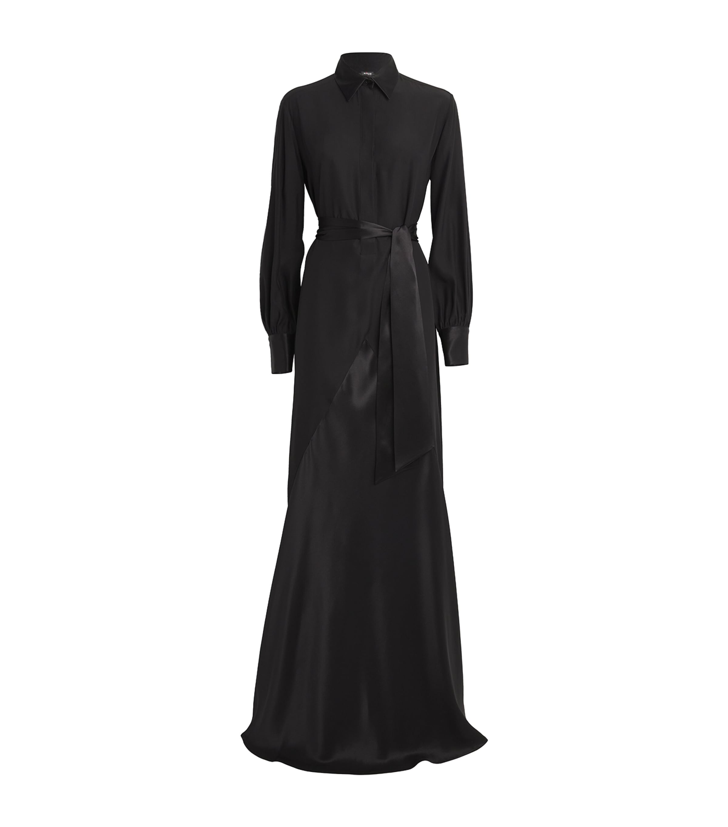 Kiton Womens Silk Maxi Dress Black Image 1