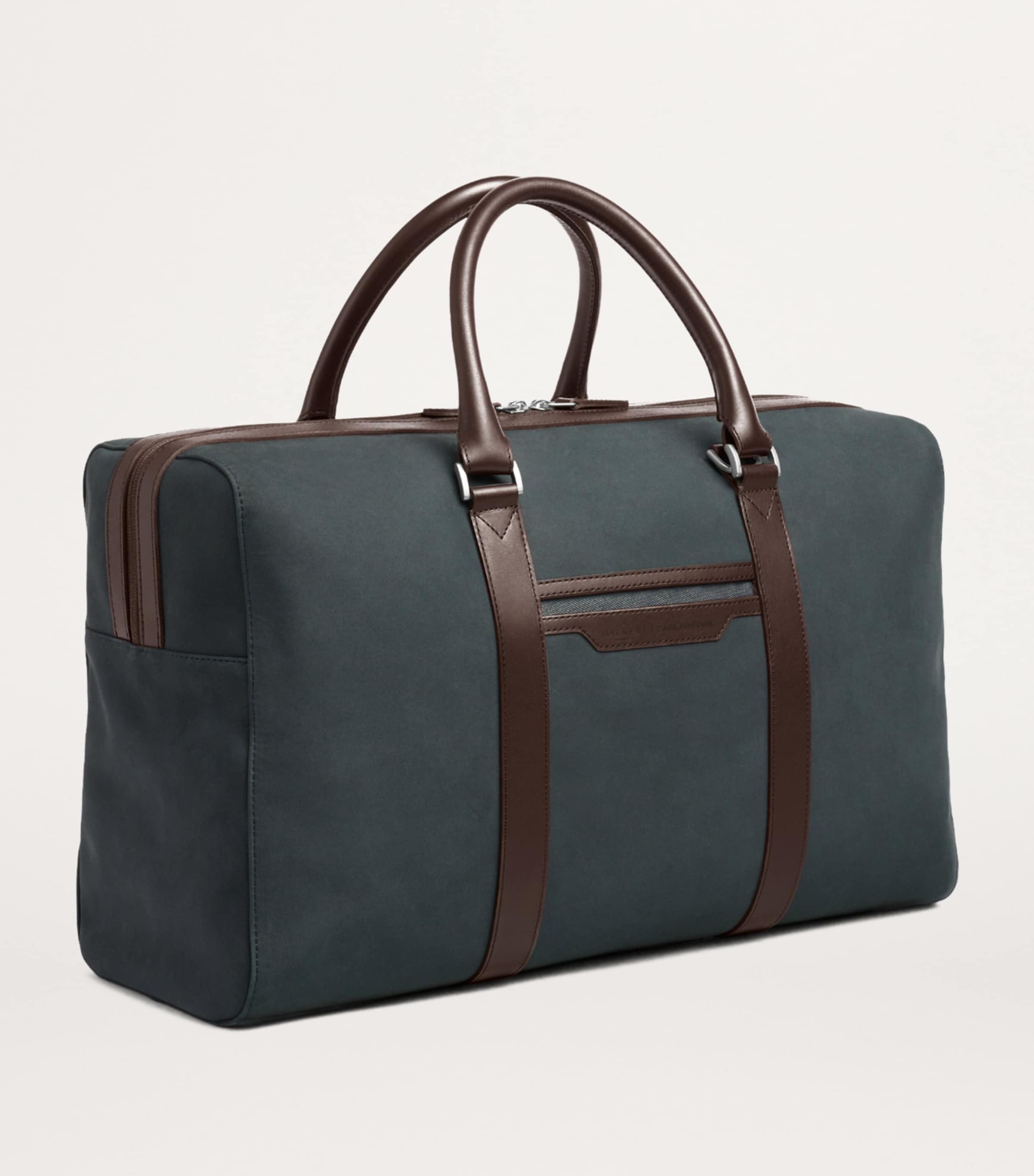 Carl Friedrik x Hackett Leather Holdall Navy/ Chocolate Image 8