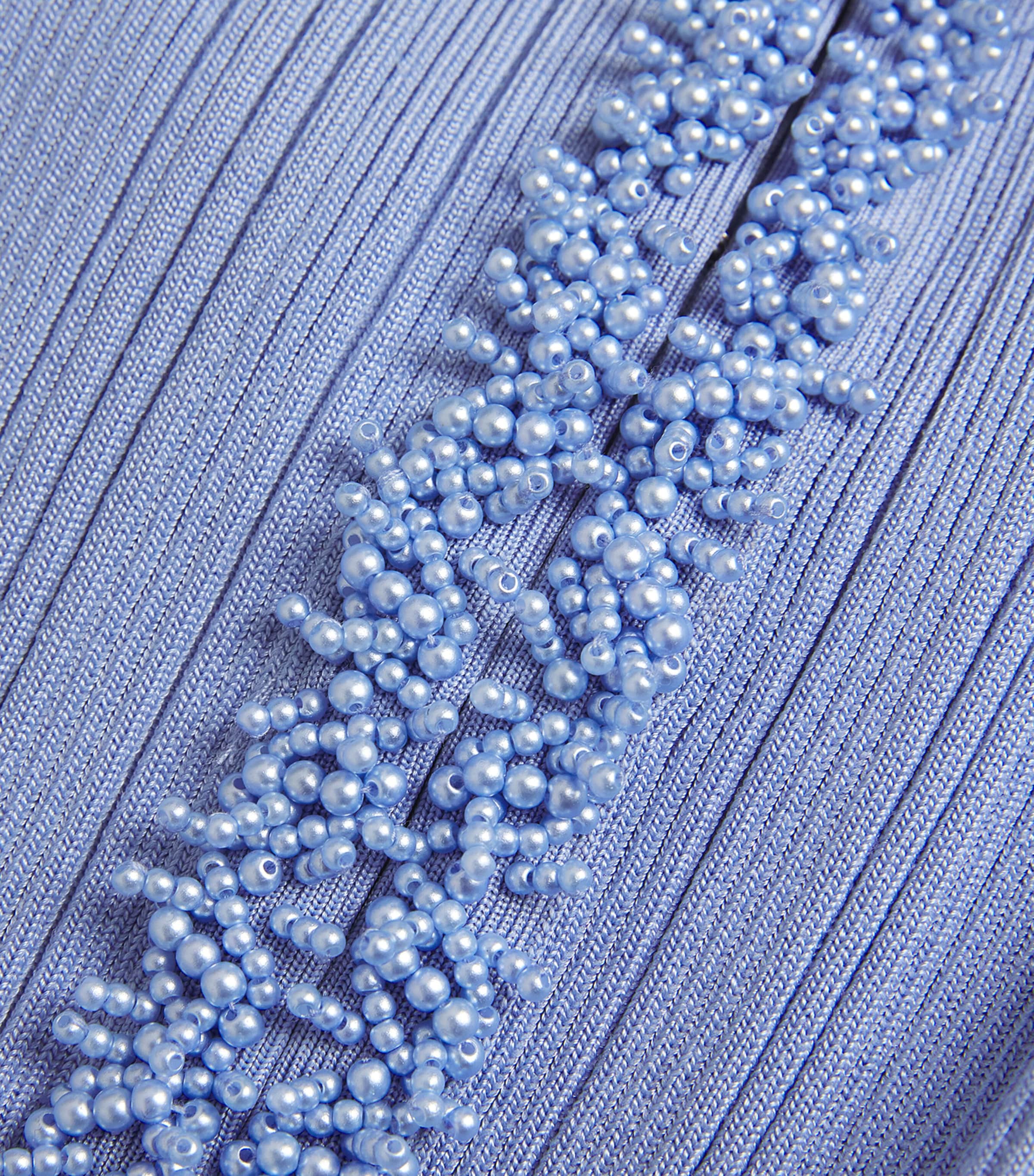 Embellished Knitted Mini Dress BLUE Image 5