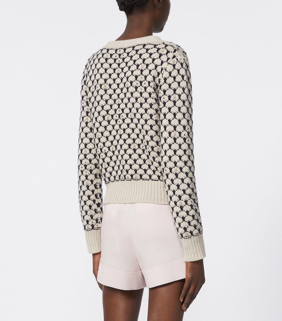 Wool-Cashmere Jacquard Cardigan BEIGE Image 4