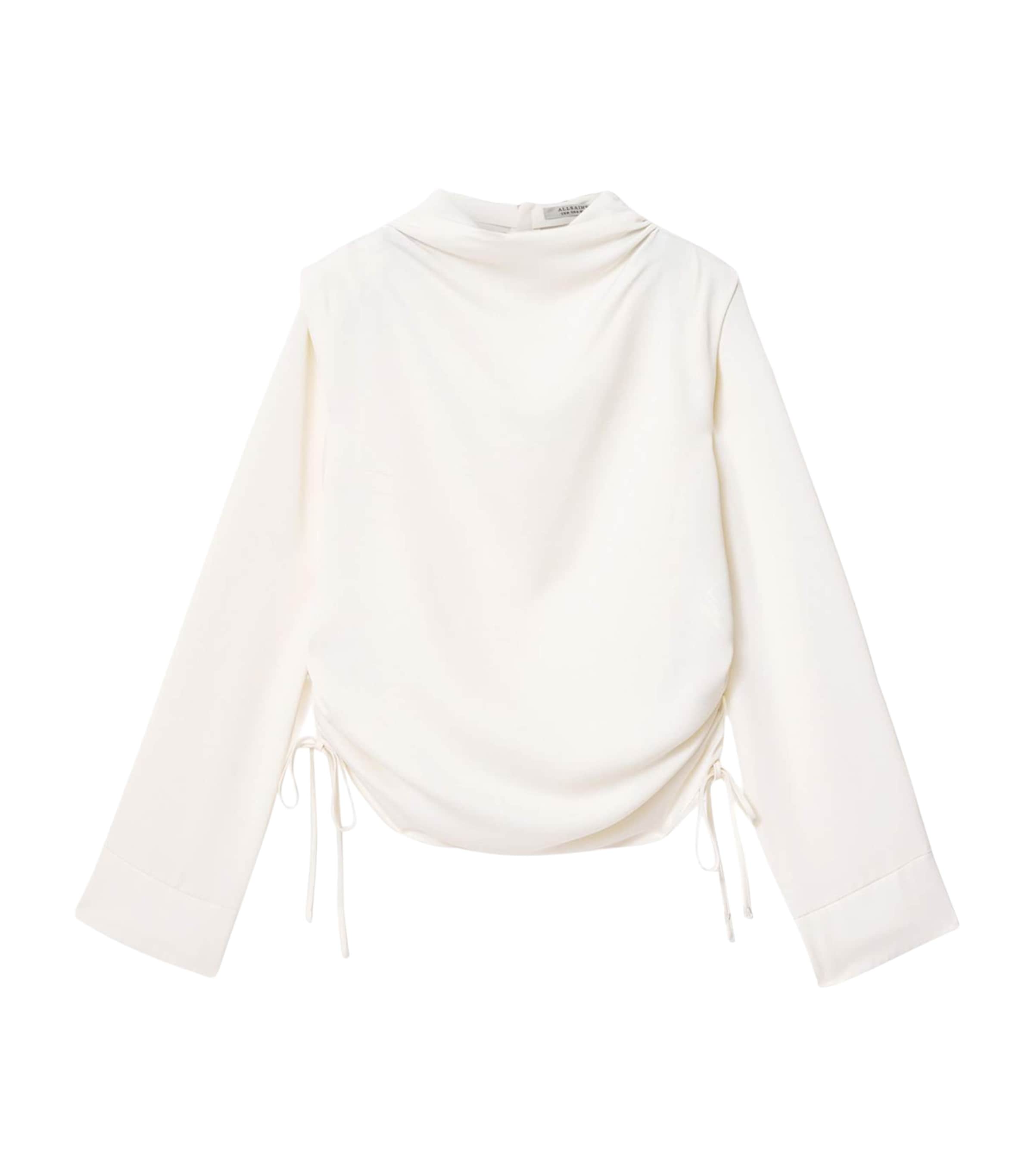 AllSaints Womens Long-Sleeve Leslie Top Antique White Image 1