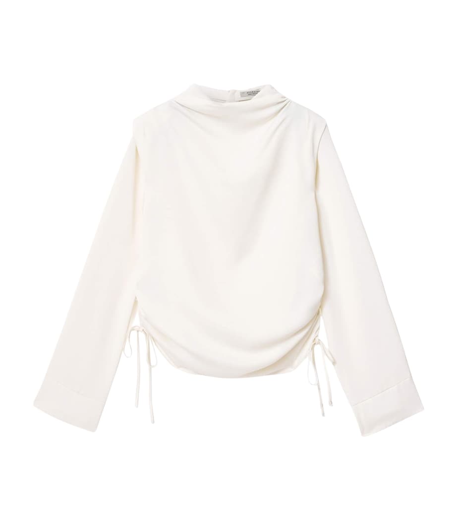 AllSaints Womens Long-Sleeve Leslie Top Antique White Image 1