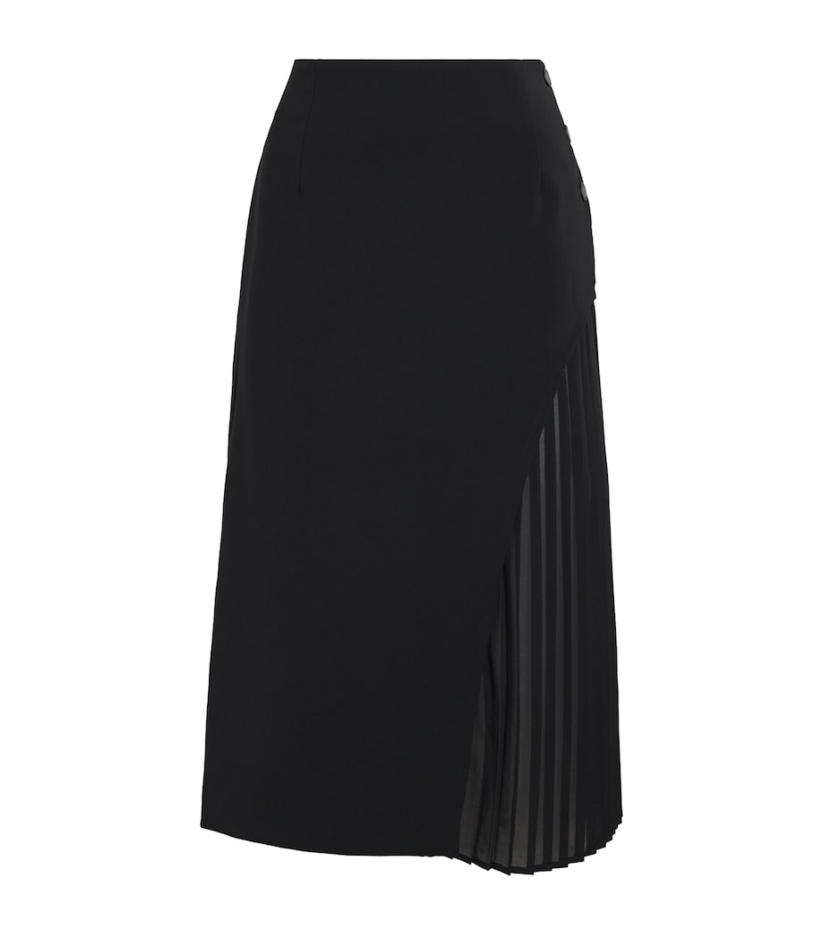 Pleated Panel Midi Skirt BLACK Image 1