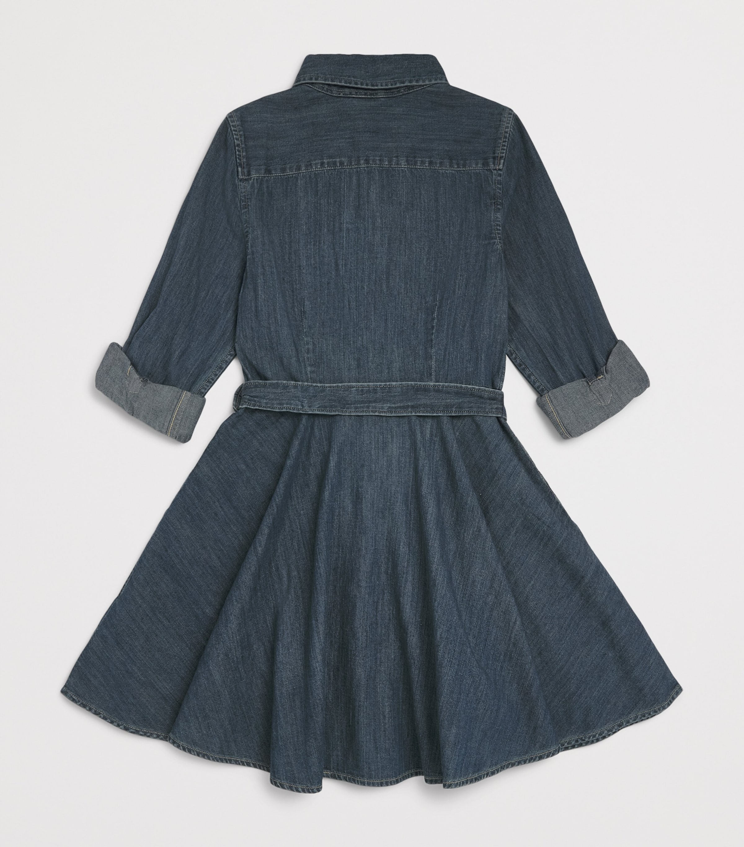 Ralph Lauren Kids Denim Belted Shirt Dress (7-12 Years) Indigo Image 2