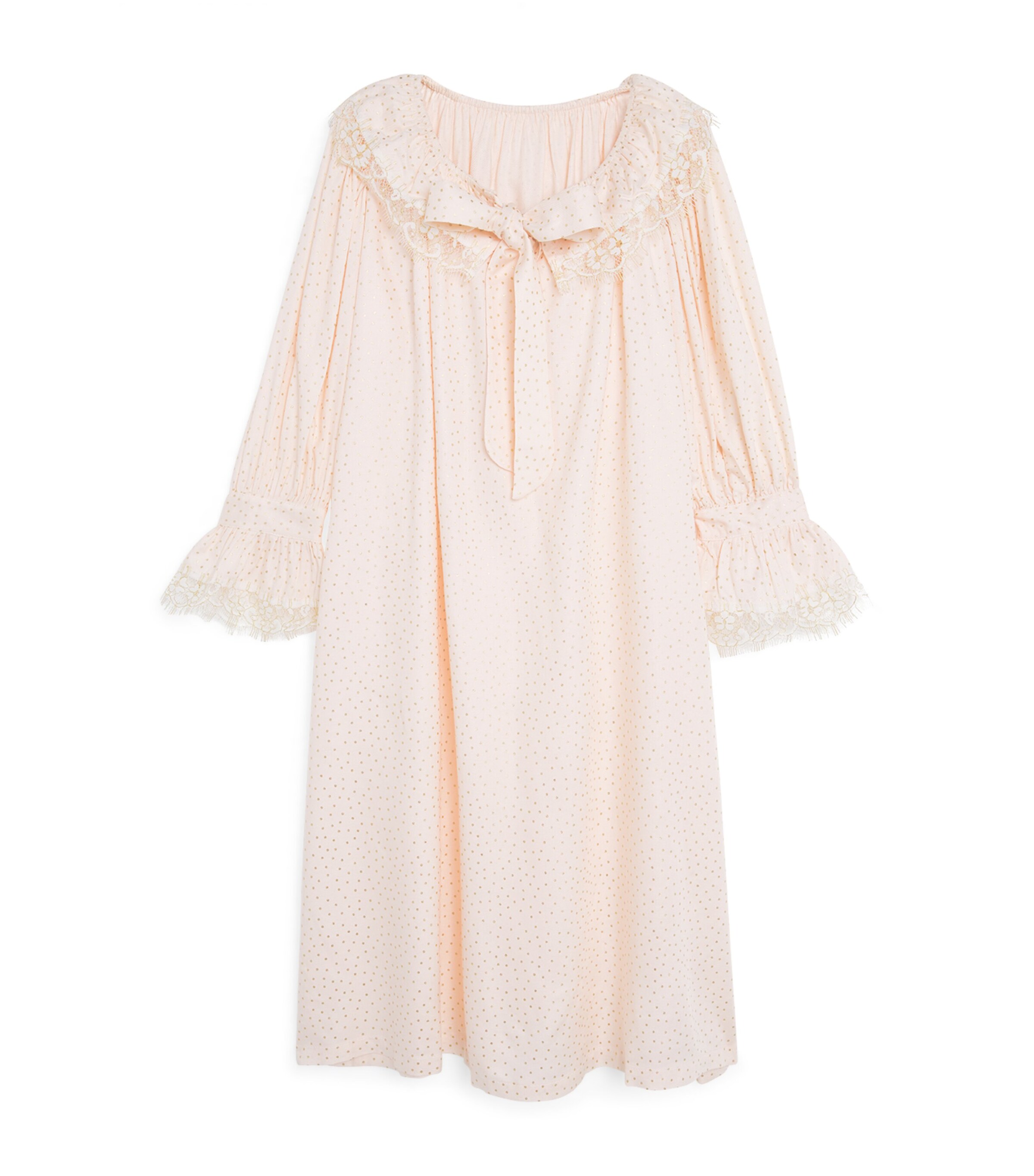 Amiki Frilled Alaia Dress (2-12 Years) Golden Dots Image 1