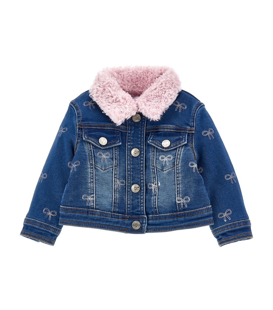 Fleece-Trim Denim Jacket (3-36 Months) DENIM+ROSA Image 1
