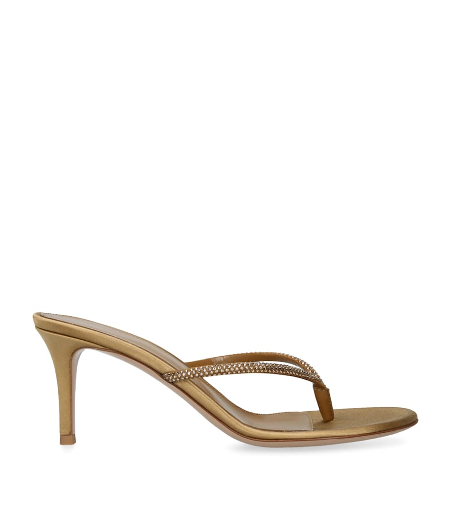 Gianvito Rossi Suede Embellished India Heeled Sandals 70 Bronze Image 1