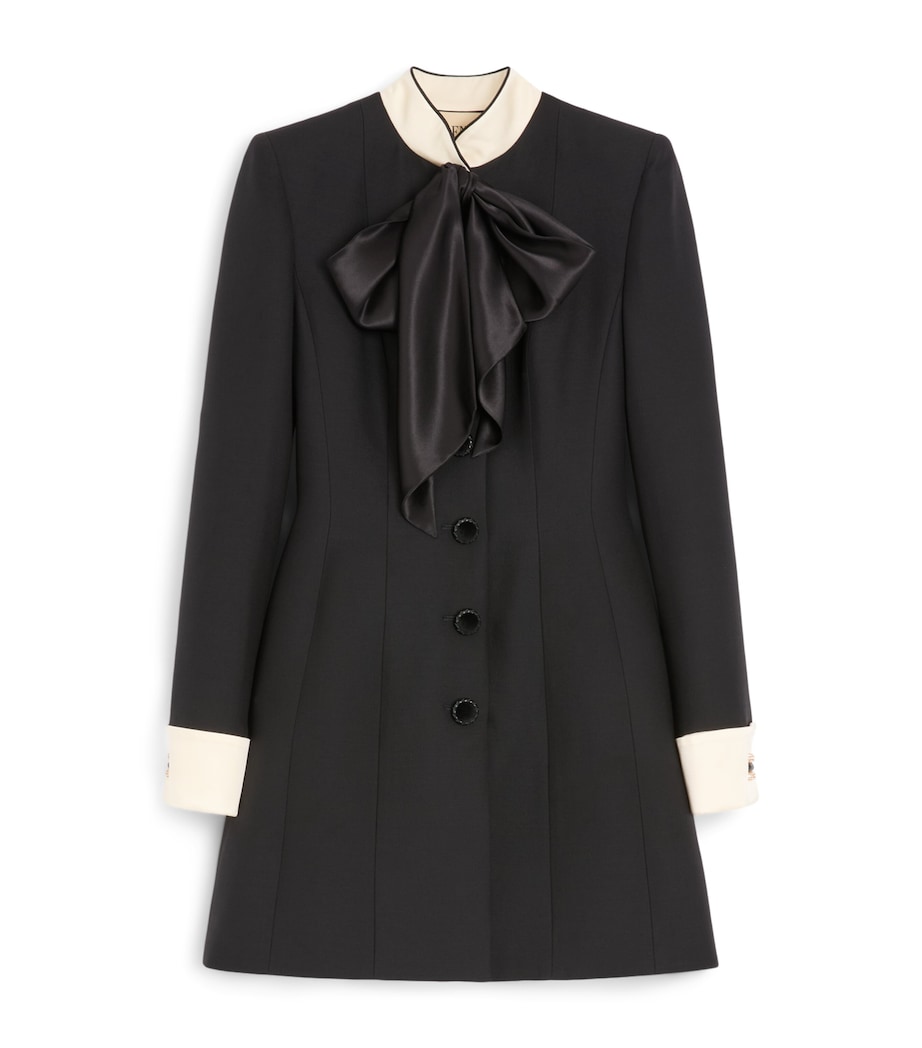 Wool-Silk Crepe Mini Shirt Dress CFD Image 1
