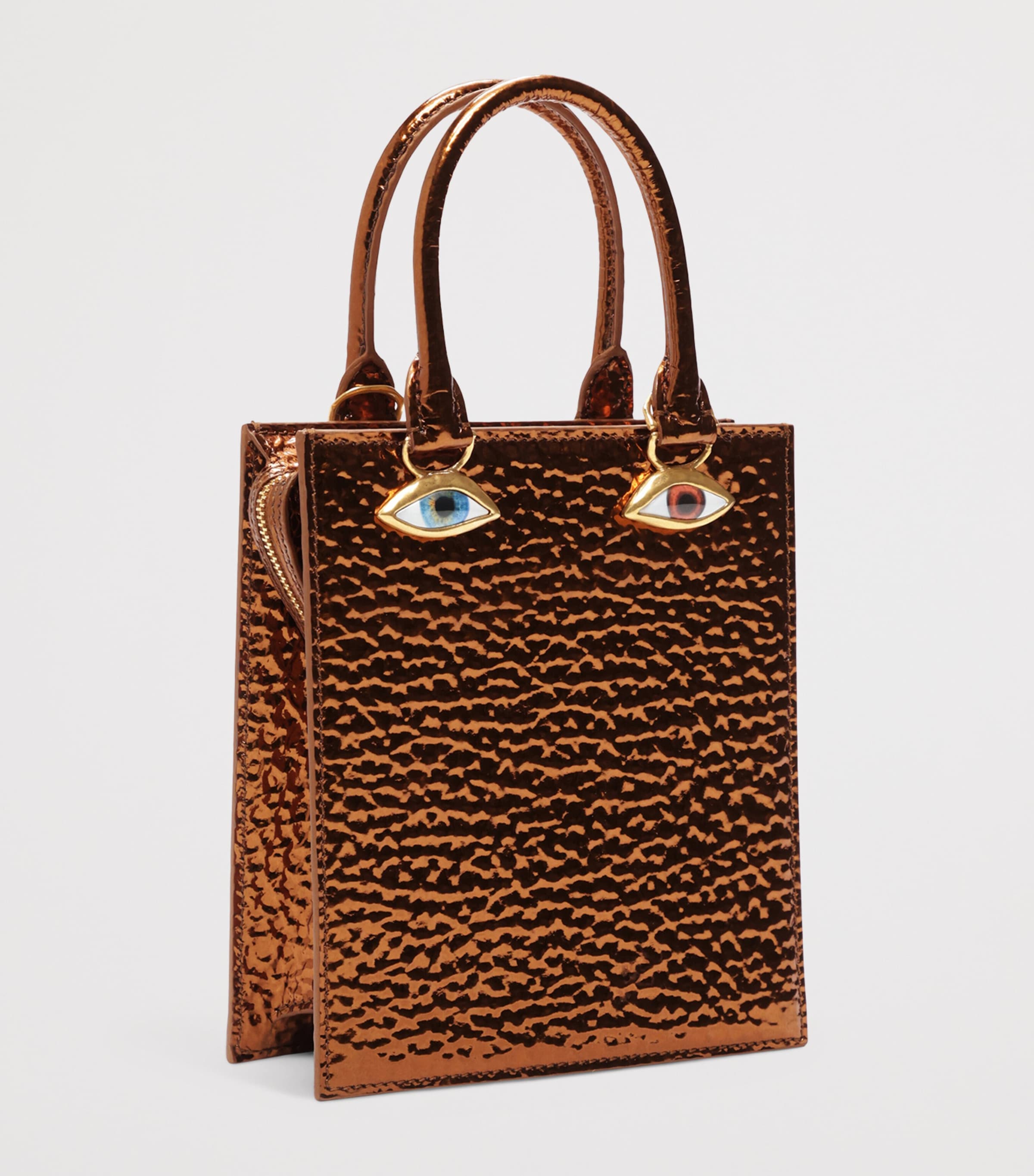 Mini Metallic Leather Face Bag 302 ROUILLE Image 3