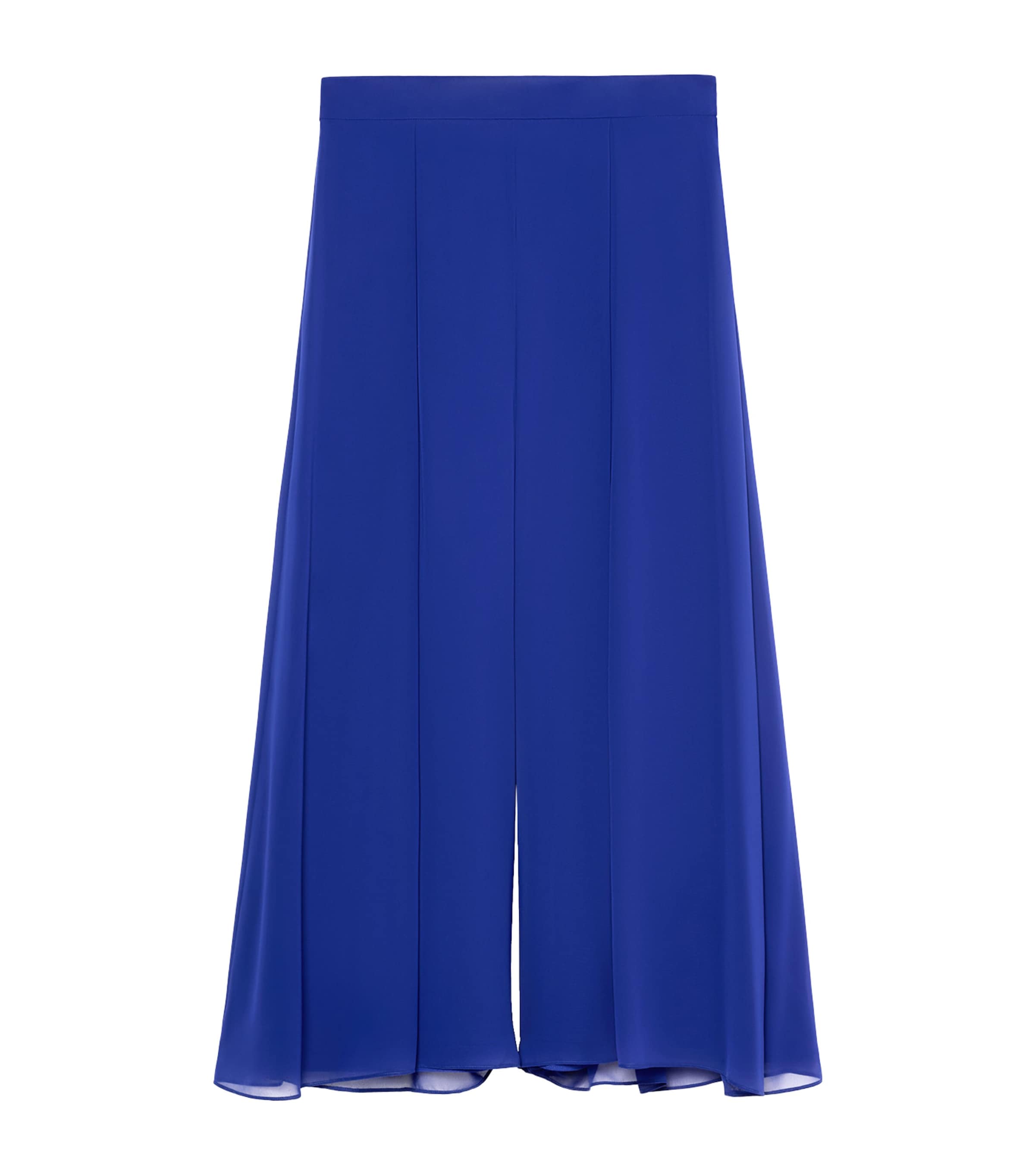 Marina Rinaldi Crepe Georgette Wide-leg Trousers In Blue