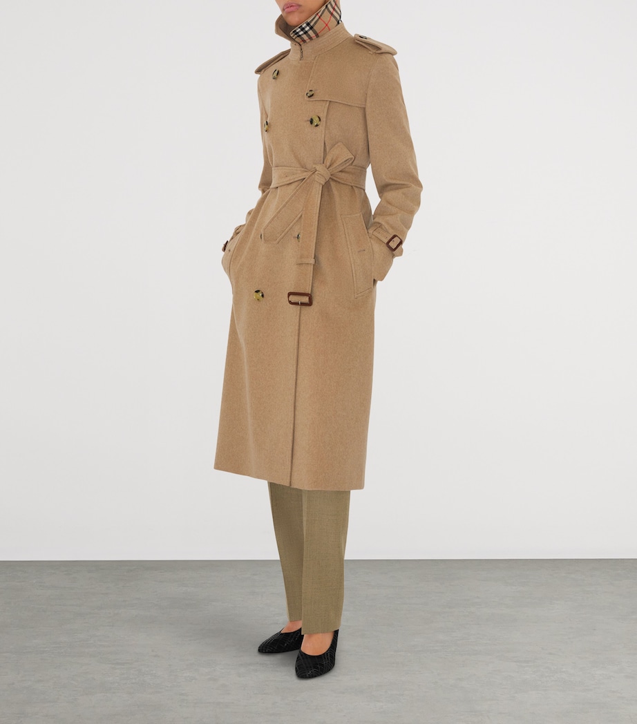Cashmere Long Kensington Heritage Trench Coat TRAIL MELANGE Image 4