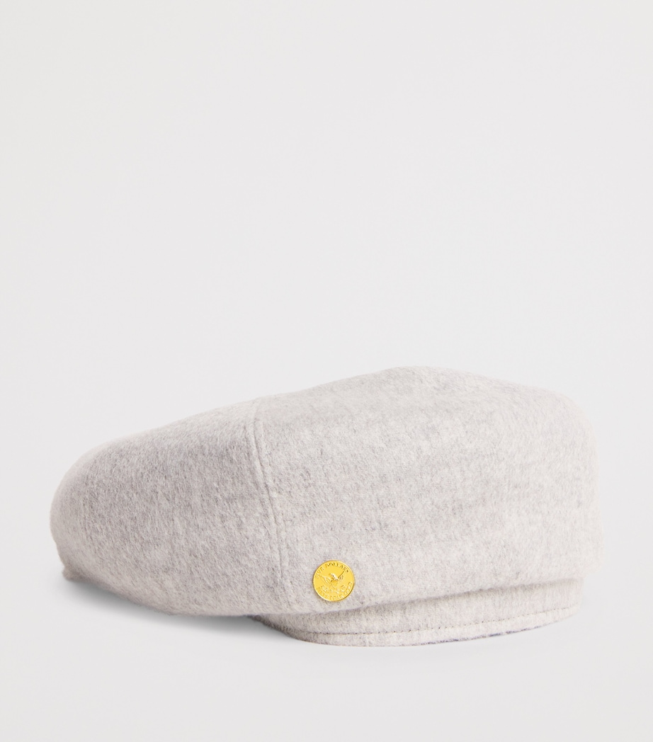 Cashmere Hatteras Flat Cap 3 - LIGHT GREY Image 2