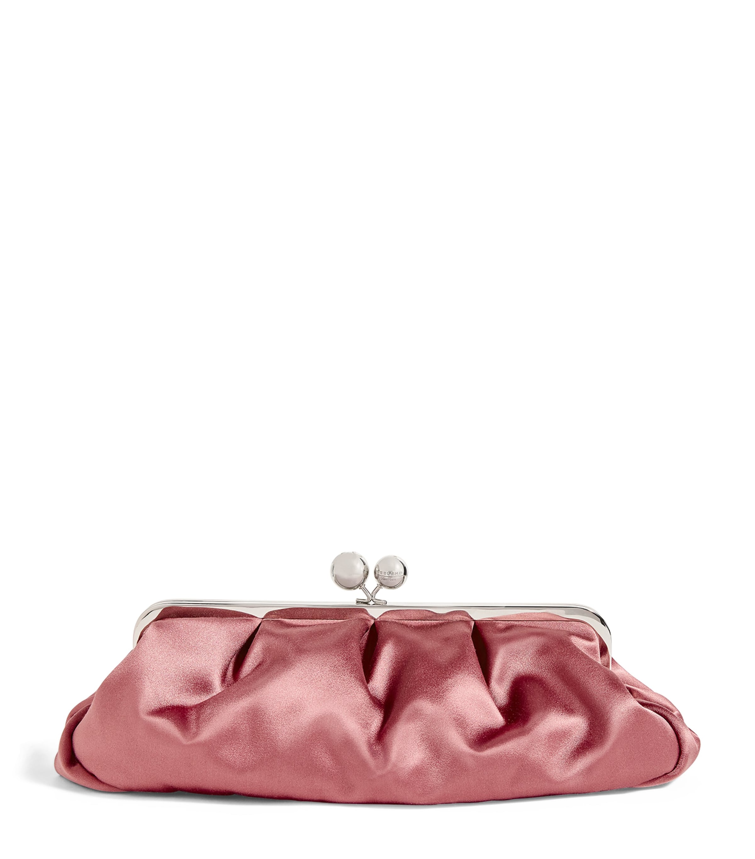 Weekend Max Mara Large Silk-satin Pasticcino Clutch Bag In Black