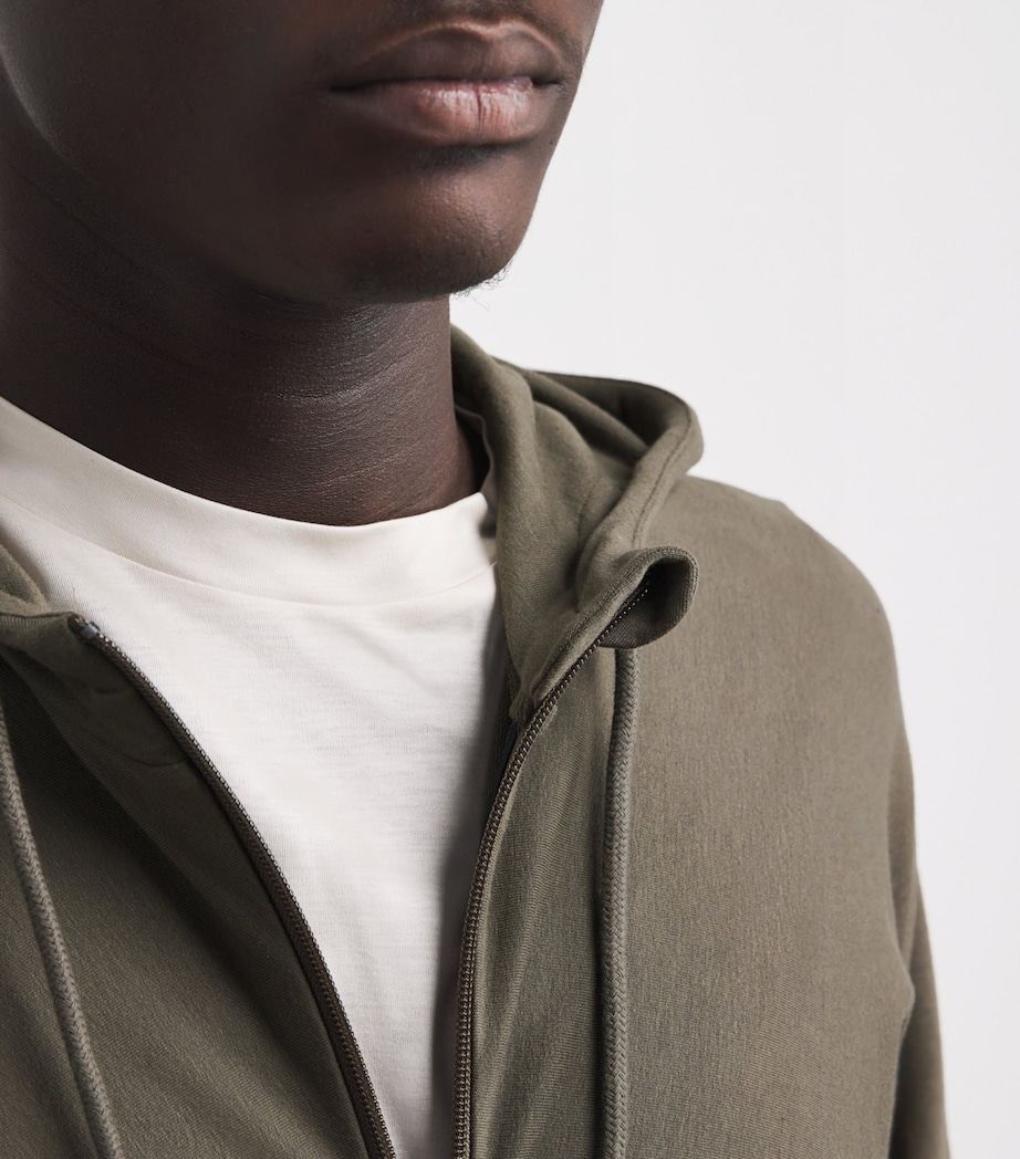 Zimmerli Mens Summer Lounge Hoodie Walnut Tree Image 3