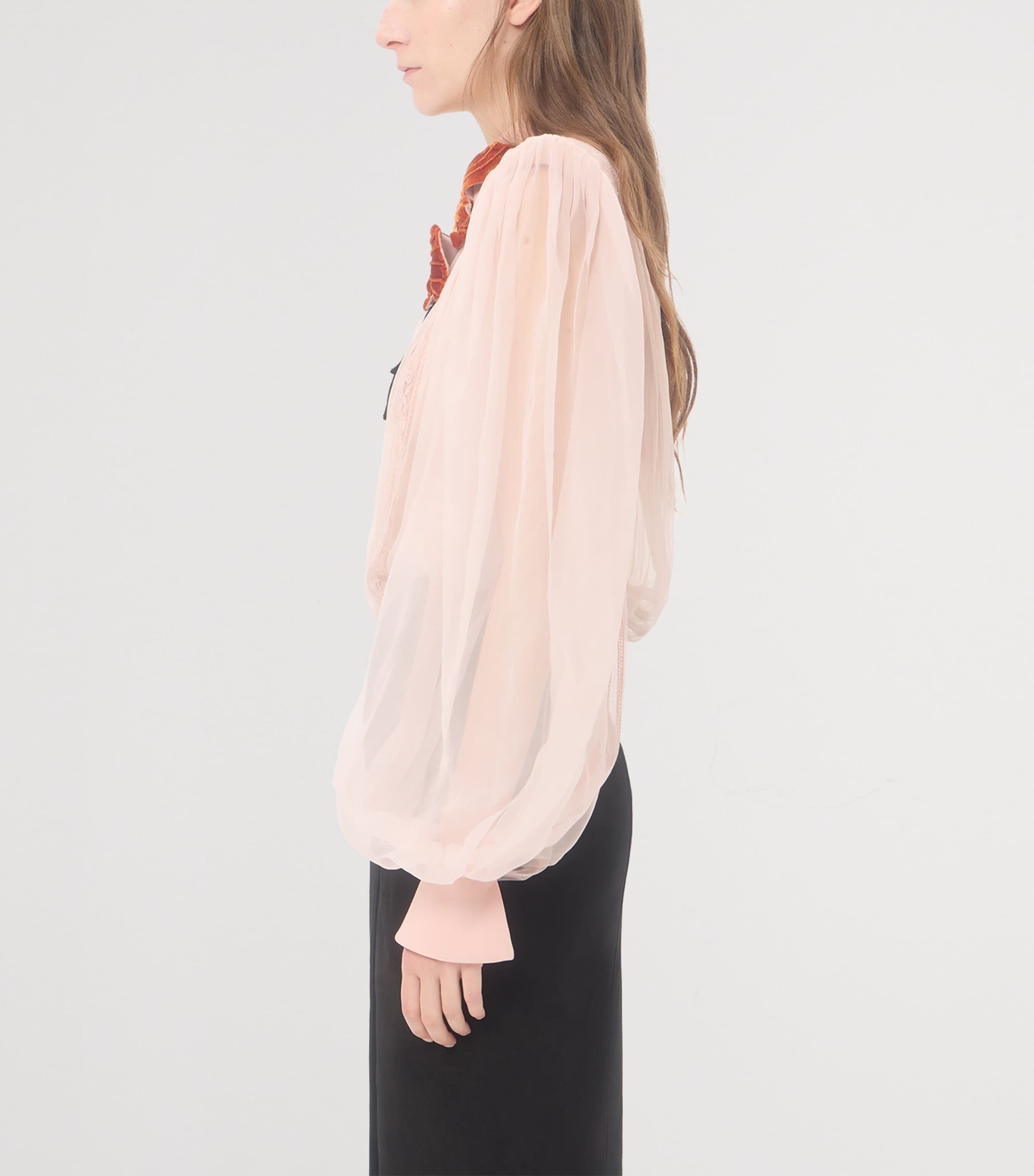 Valentino Womens Silk Floral-Embroidered Blouse Image 3