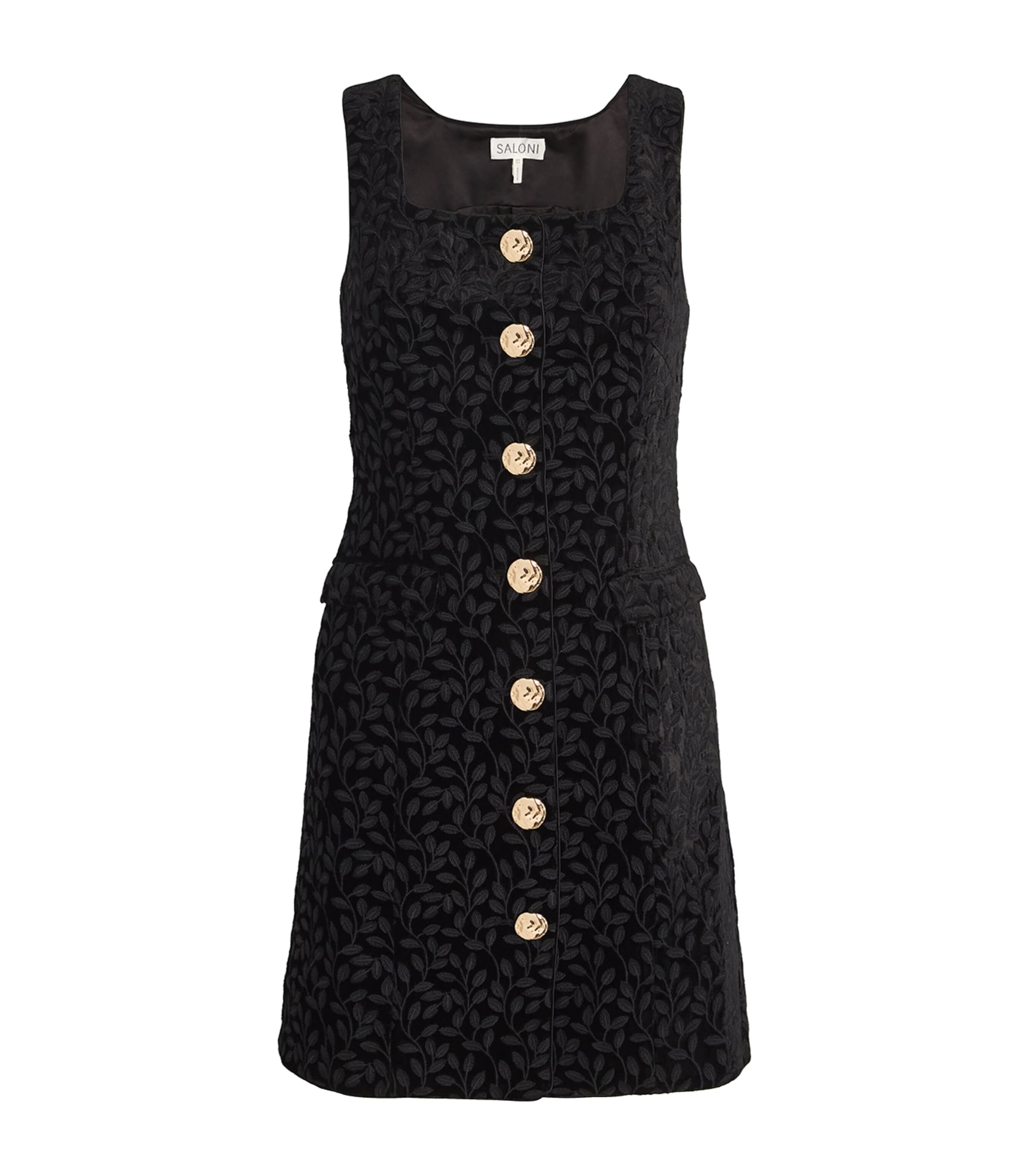 Shop Saloni Velvet Mika Mini Dress In Black