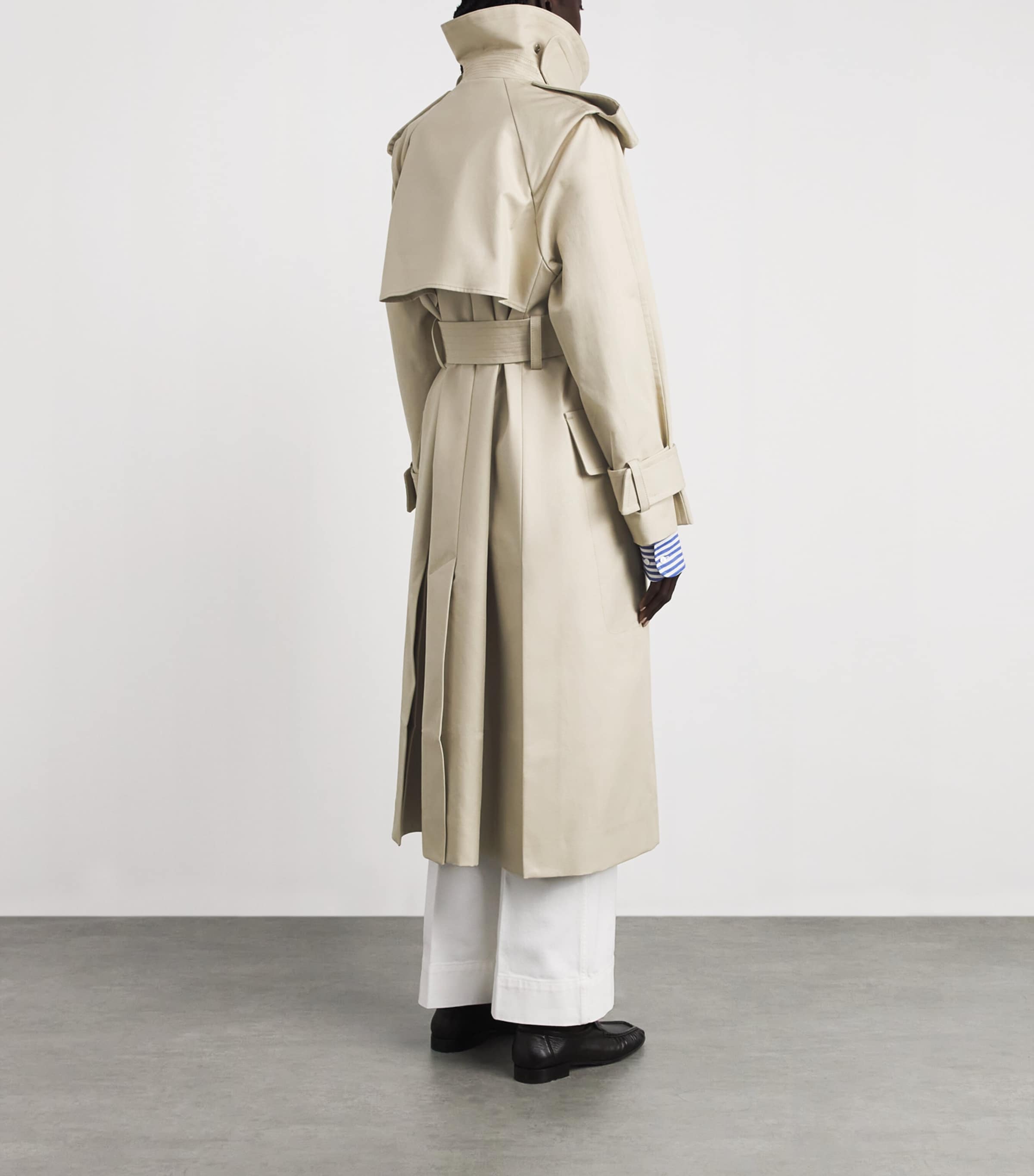 Victoria Beckham Womens Cotton Philippa Trench Coat Beige Image 5