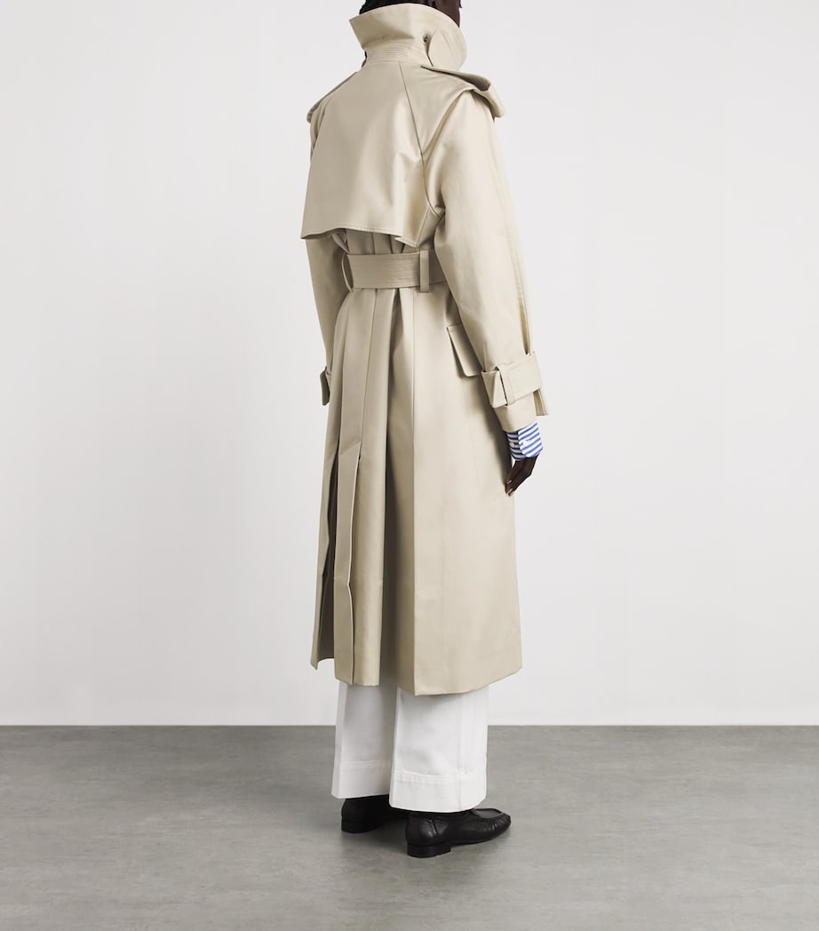 Victoria Beckham Womens Cotton Philippa Trench Coat Beige Image 5