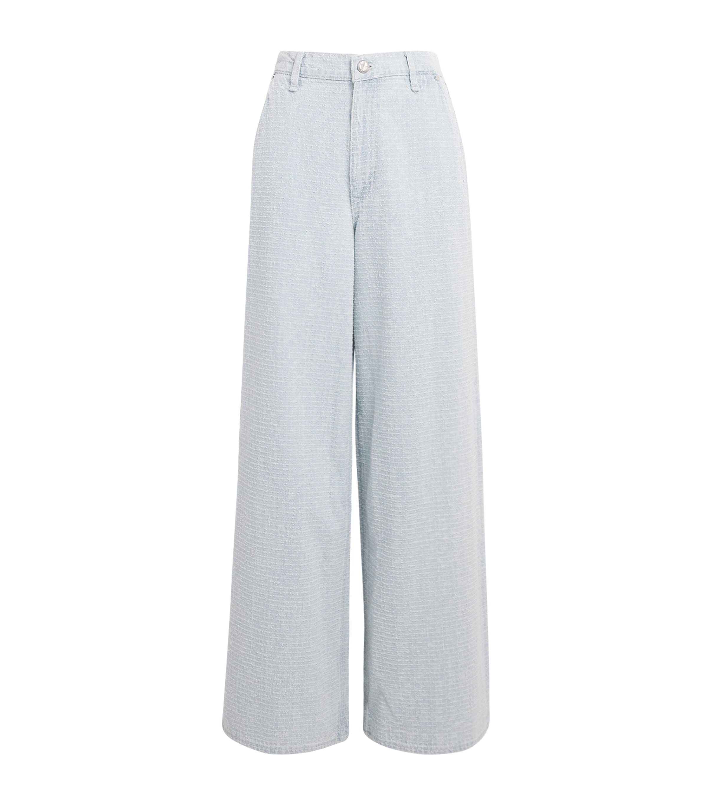 Rag & Bone Harlow Hoch Sitzende Jeans Mit Geradem Bein Und Beschichtung In Metallic-optik In Blue