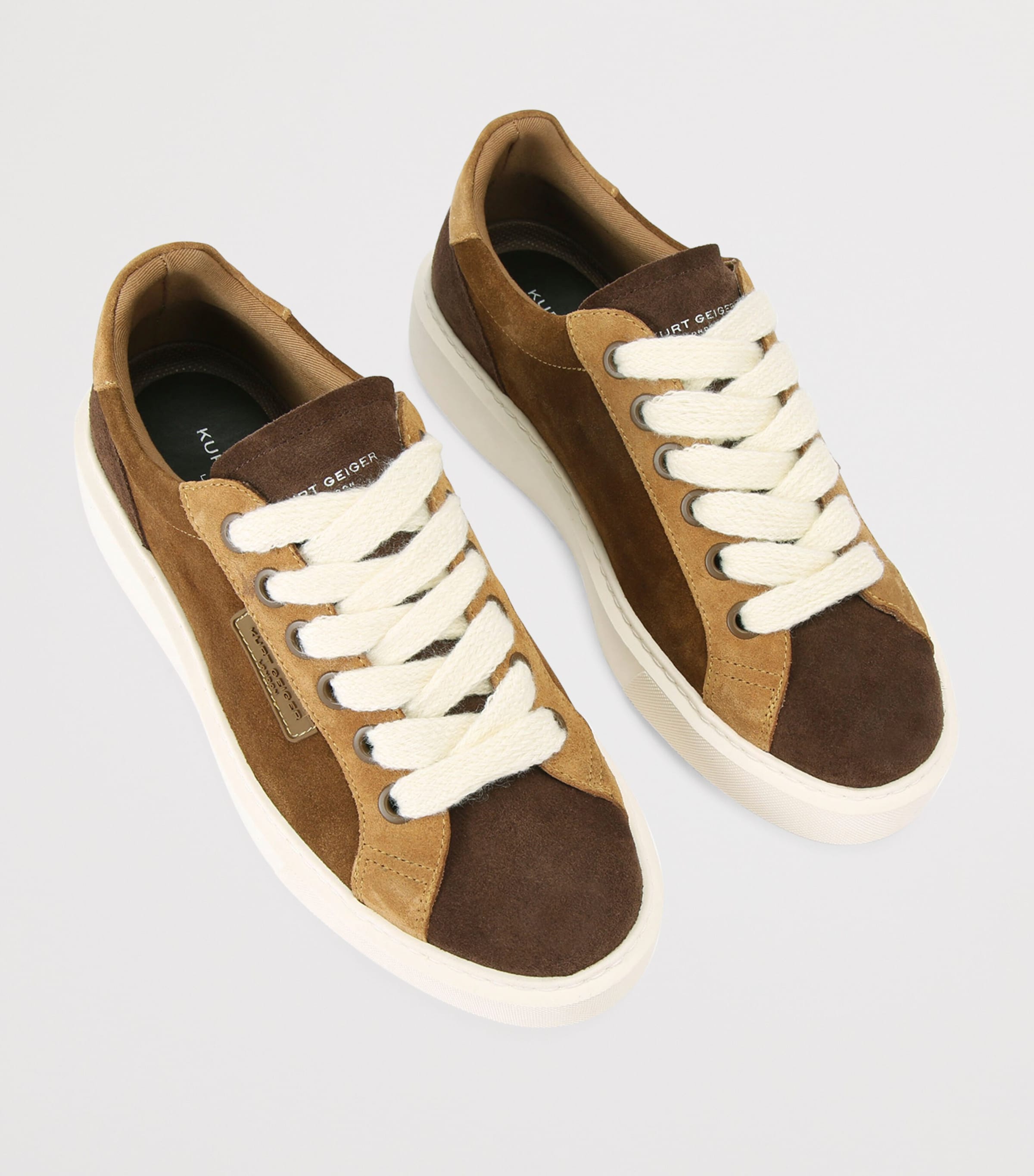 Kurt Geiger London Suede Albion Sneakers Tan Comb Image 4