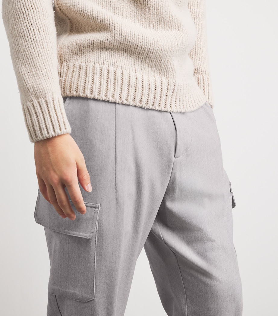 Stretch-Wool Cargo Trousers GRIGIO CHIARO MELANG Image 6
