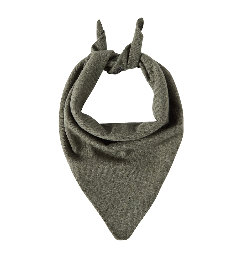 Brunello Cucinelli Womens Cashmere Scarf Dark Green Image 1