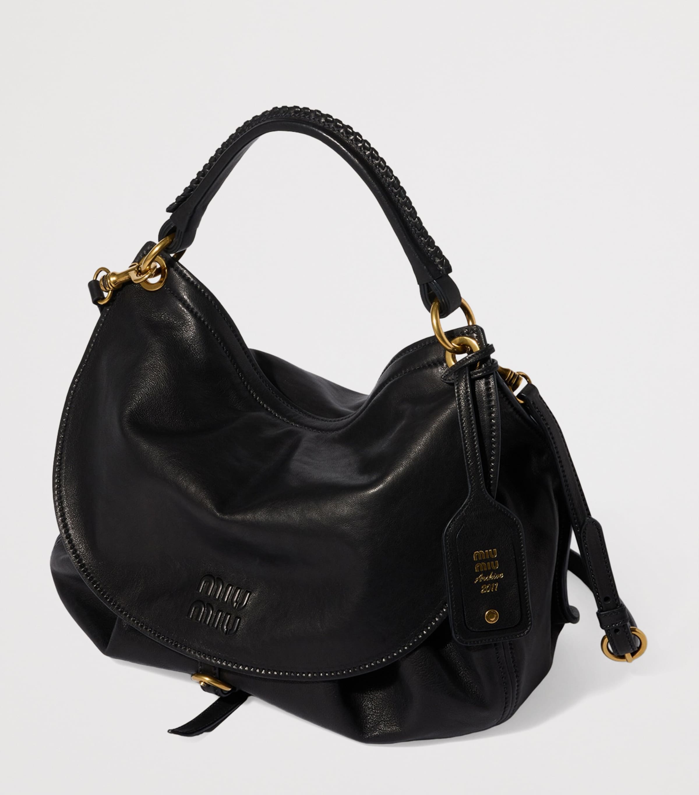 Miu Miu Leather Rendez-Vous Shoulder Bag Black Image 2