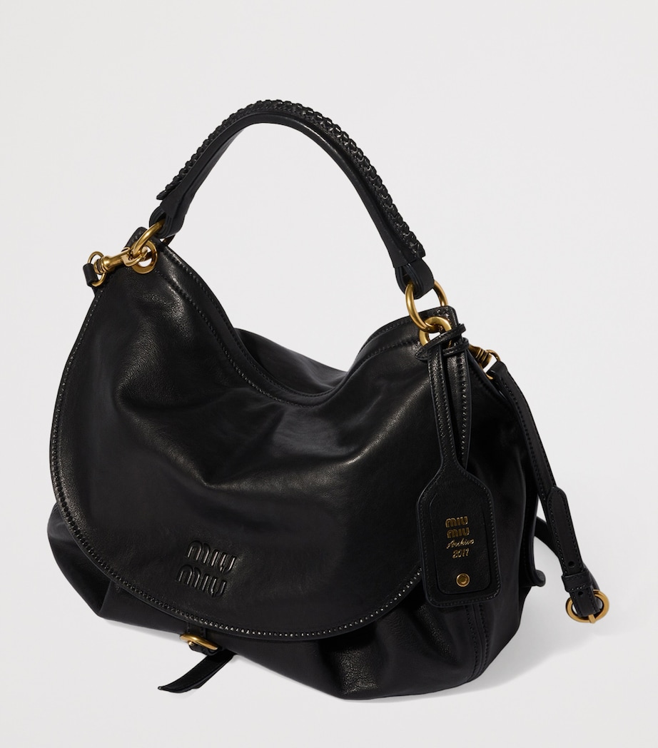 Miu Miu Leather Rendez-Vous Shoulder Bag Black Image 2