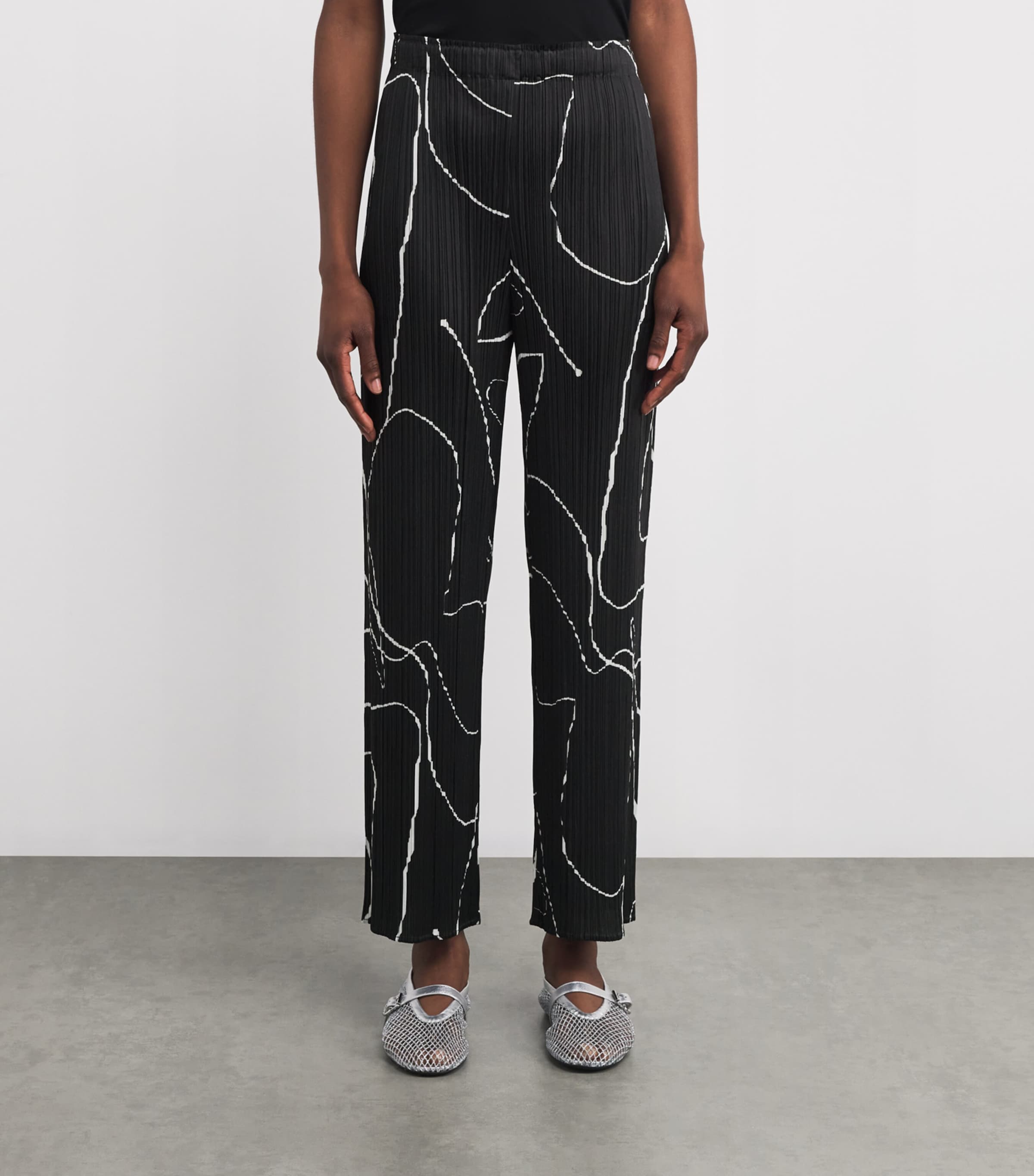 Printed Pause Trousers BLACK Image 3