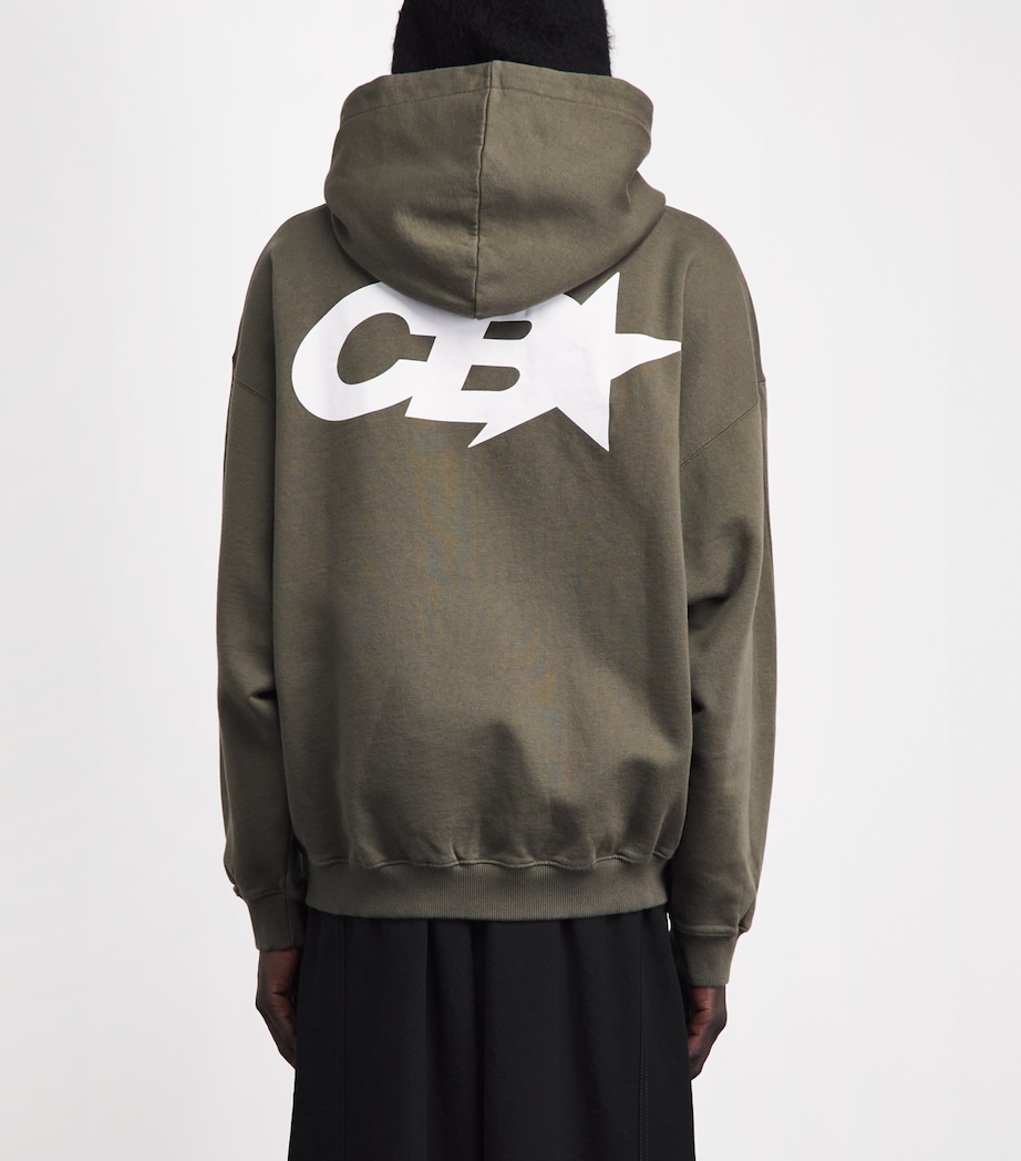 COLE BUXTON Mens Cotton Star Logo Hoodie Khaki Image 5