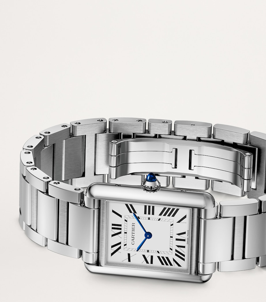 Cartier Large Stainless Steel Tank Must Watch 25.5mm Silver Image 2