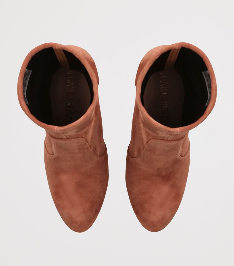 Stretch-Suede Flareblock Ankle Boots 85 BROWN Image 4