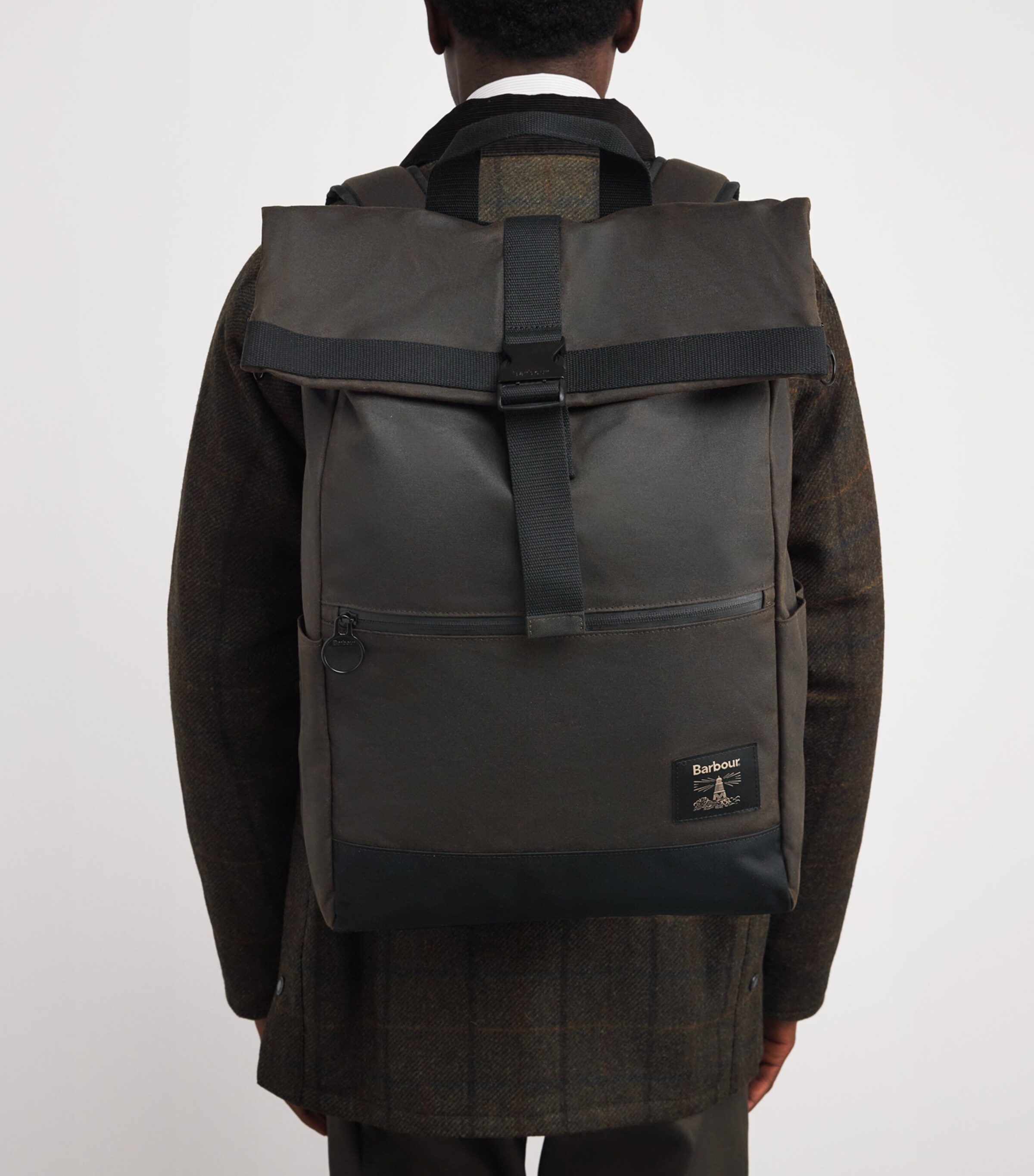 Wax Fold-Over Backpack OLIVE/BLACK Image 2